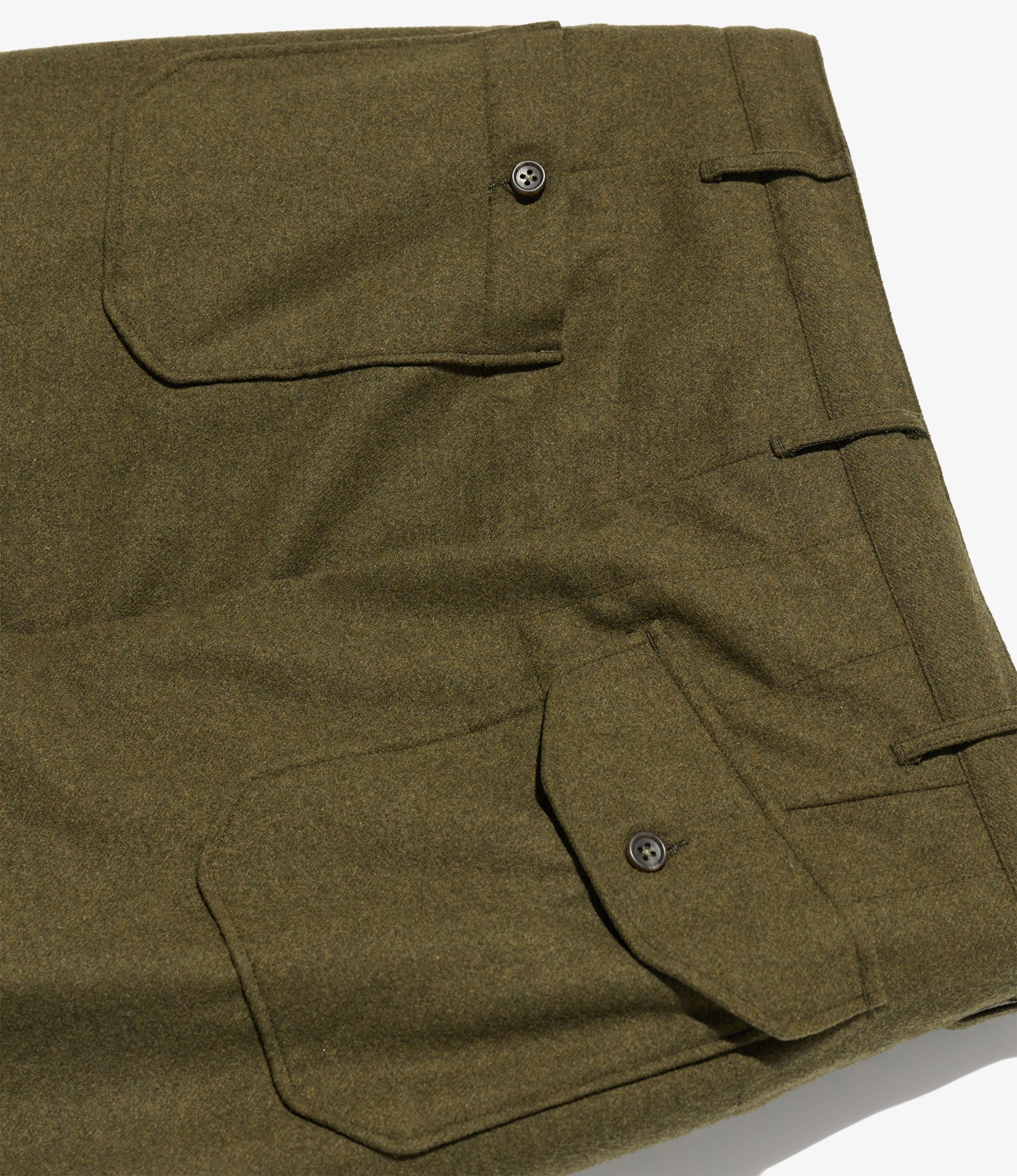 Carlyle Pant - Olive Poly Wool Heavy Flannel