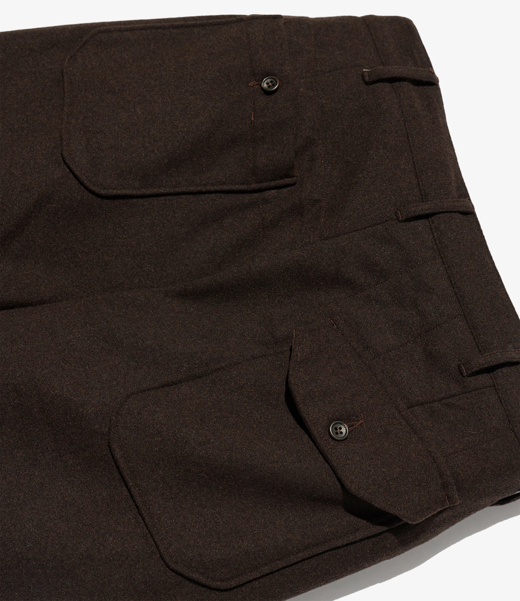 Carlyle Pant - Dk. Brown Poly Wool Heavy Flannel