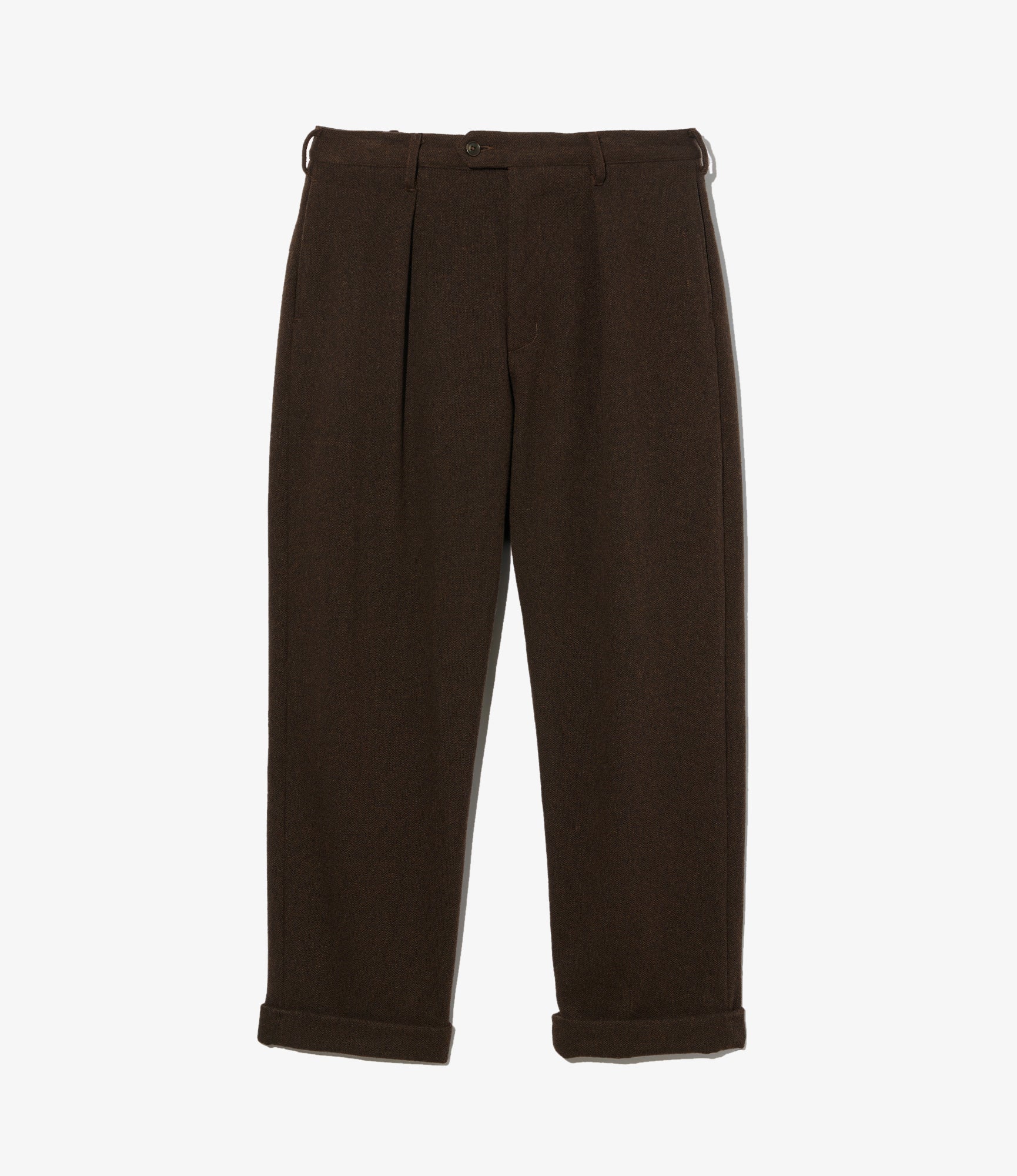 Carlyle Pant - Dk. Brown Wool Poly Heavy Tweed