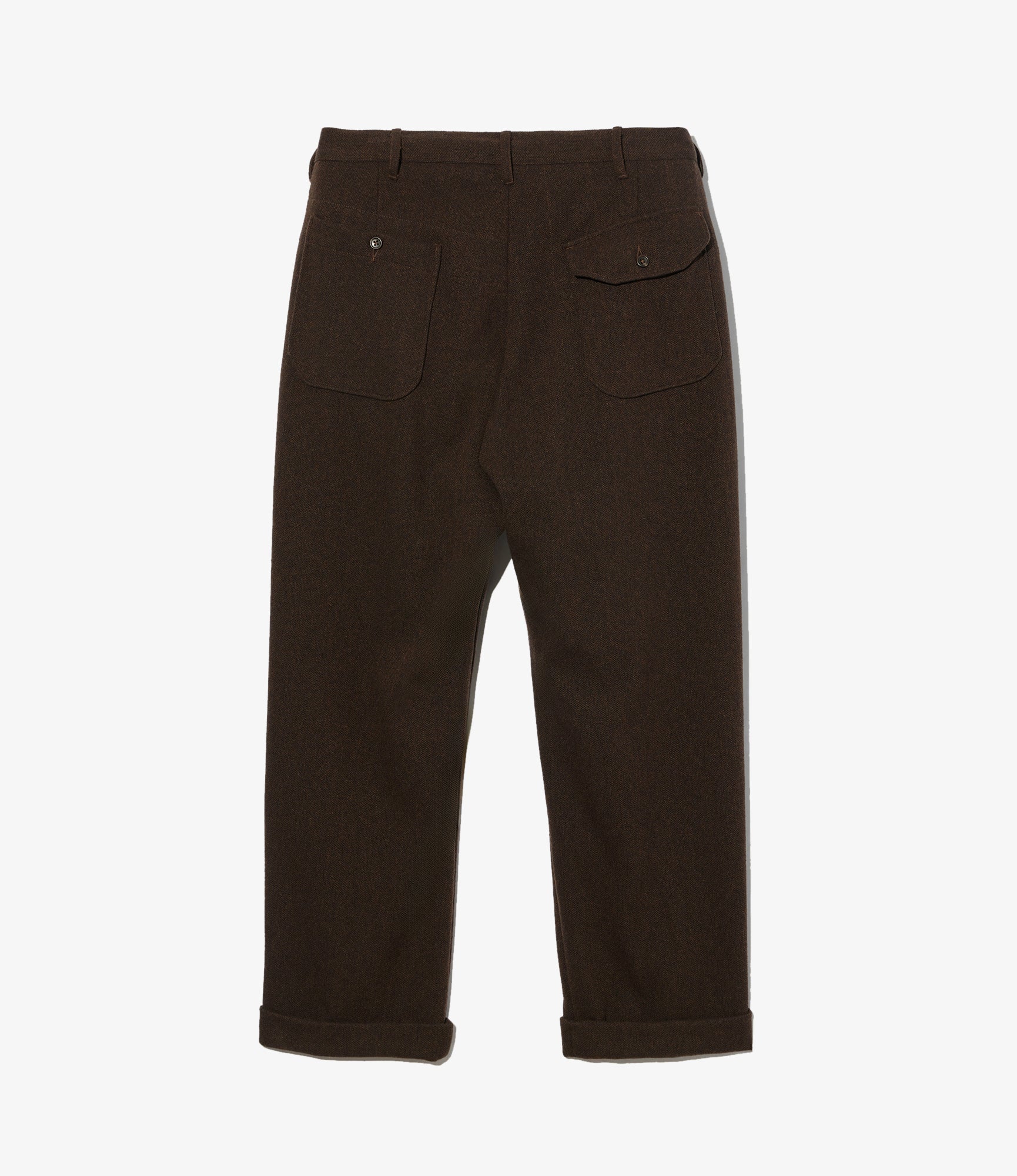 Carlyle Pant - Dk. Brown Wool Poly Heavy Tweed