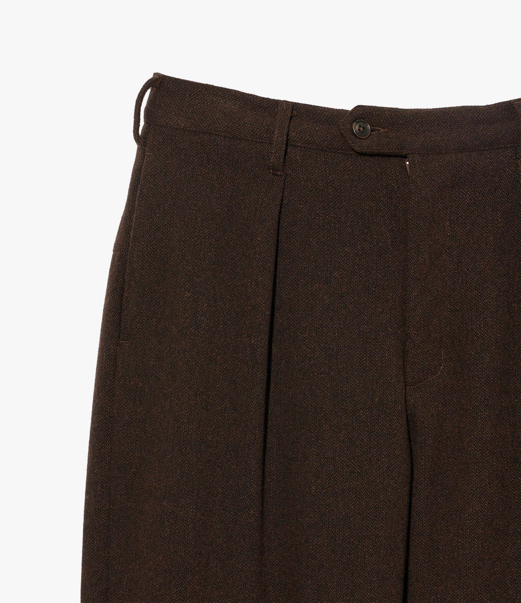 Carlyle Pant - Dk. Brown Wool Poly Heavy Tweed