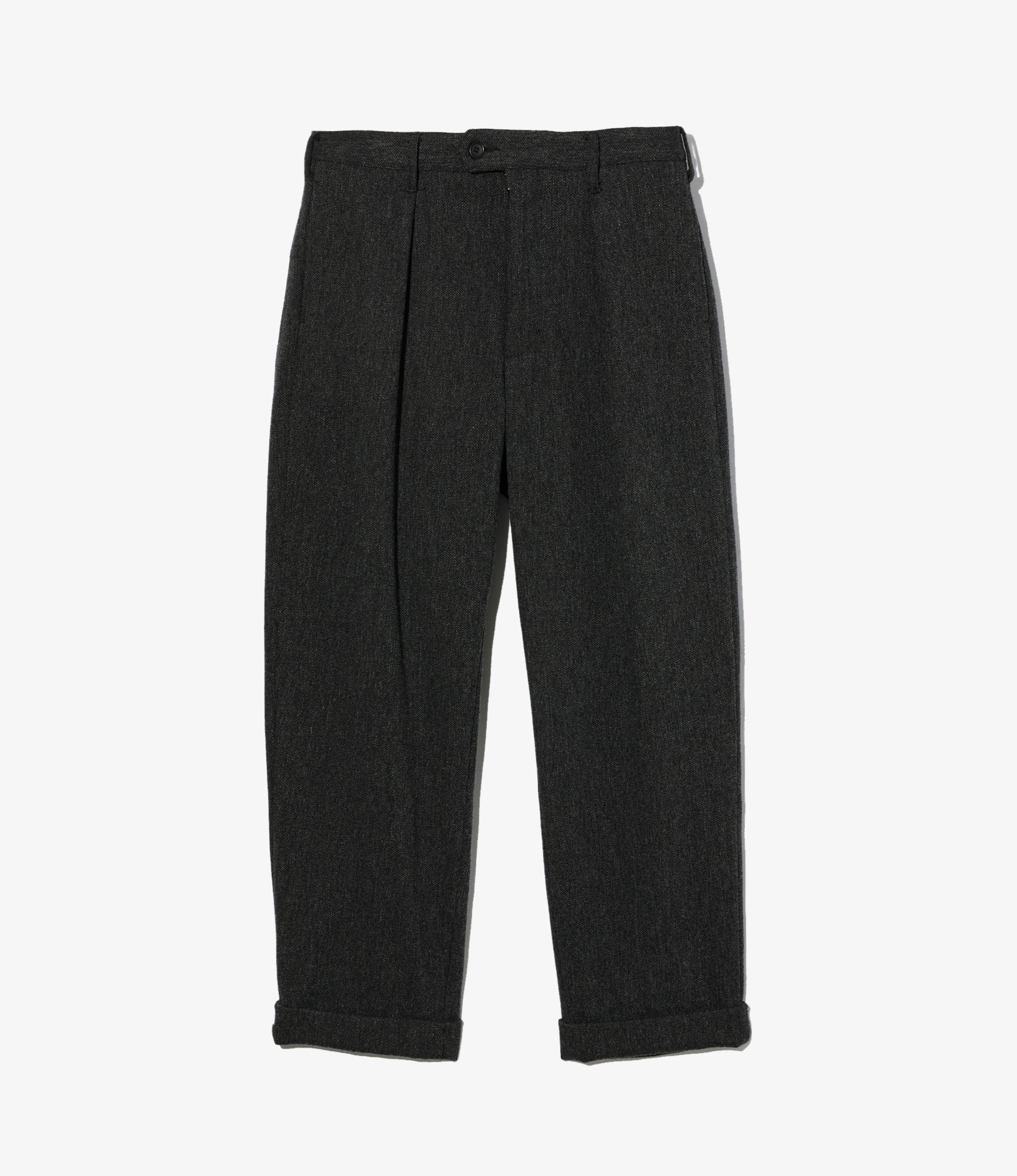 Carlyle Pant - Charcoal Wool Poly Heavy Tweed