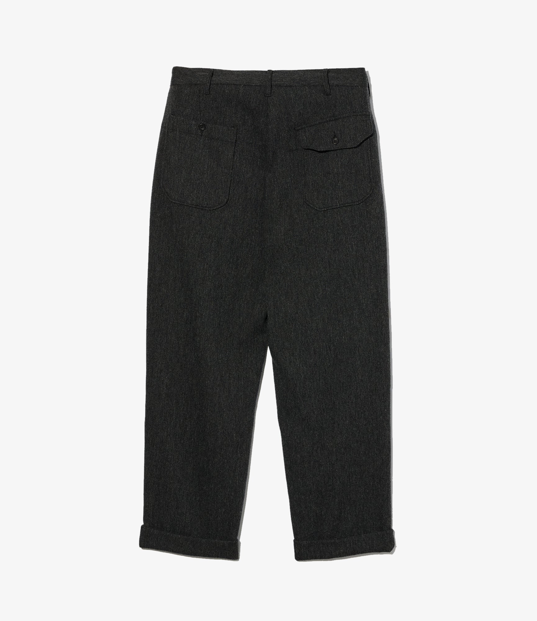 Carlyle Pant - Charcoal Wool Poly Heavy Tweed