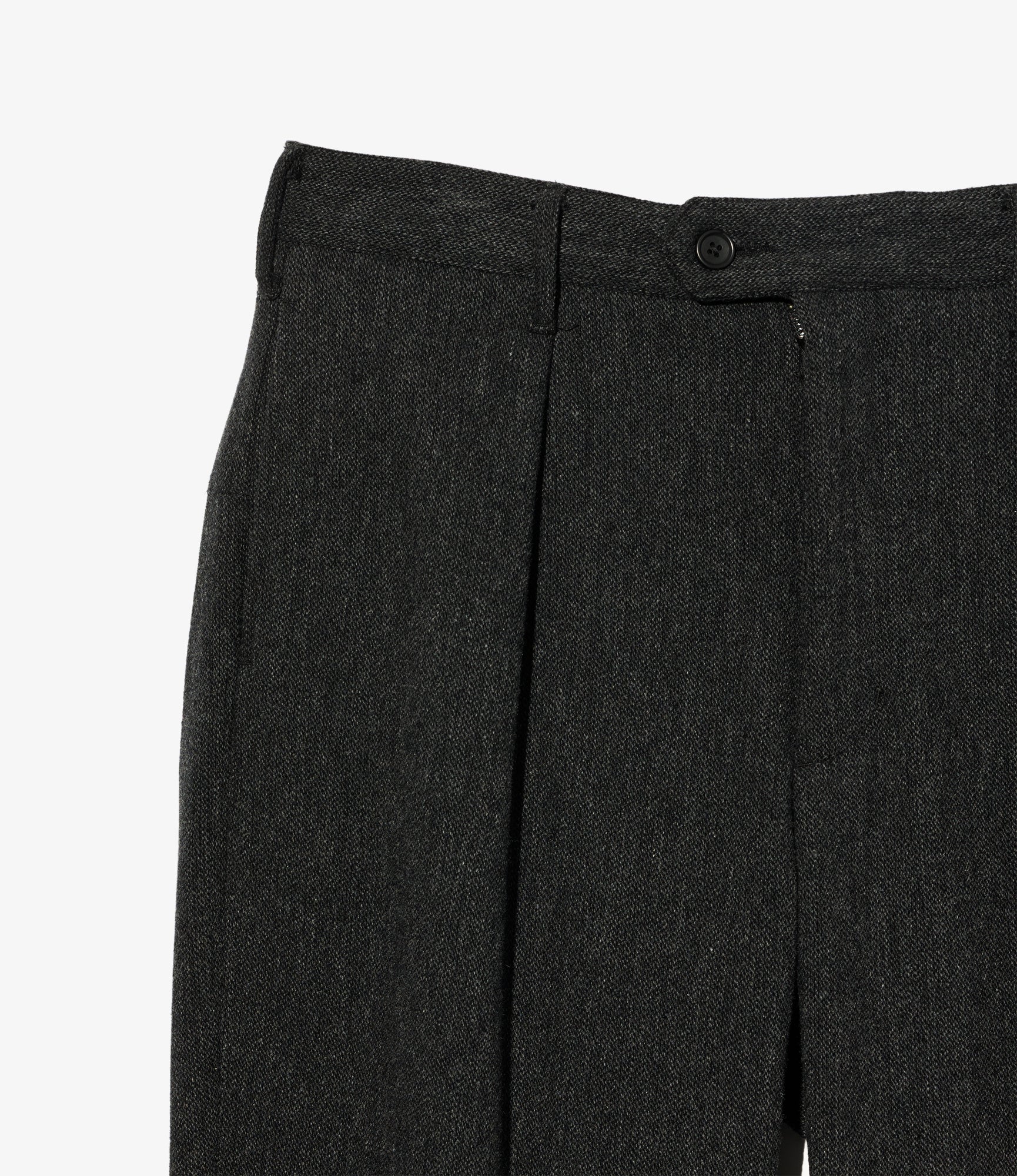 Carlyle Pant - Charcoal Wool Poly Heavy Tweed