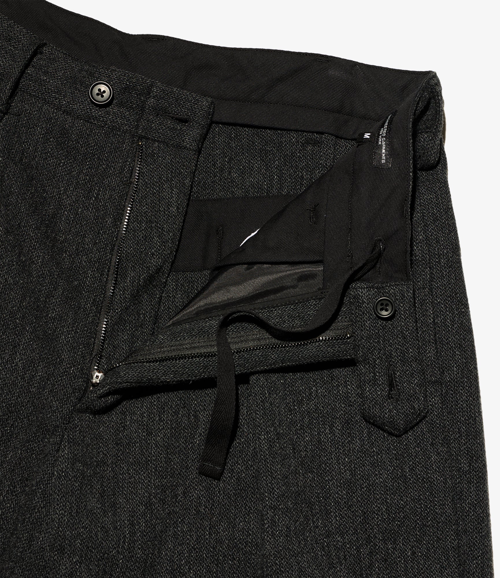 Carlyle Pant - Charcoal Wool Poly Heavy Tweed
