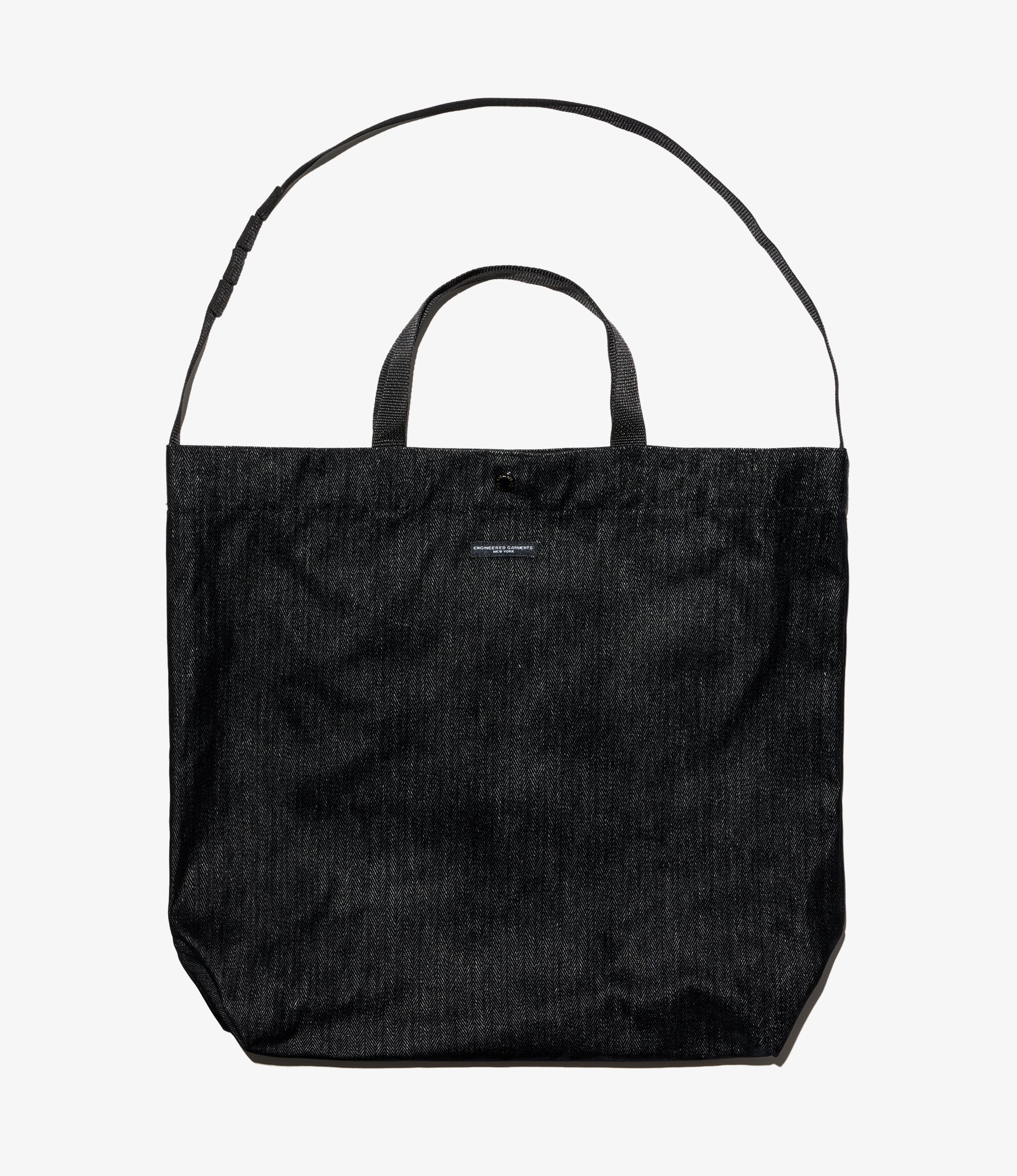 Carry All Tote - Black Cotton Flocking Herringbone