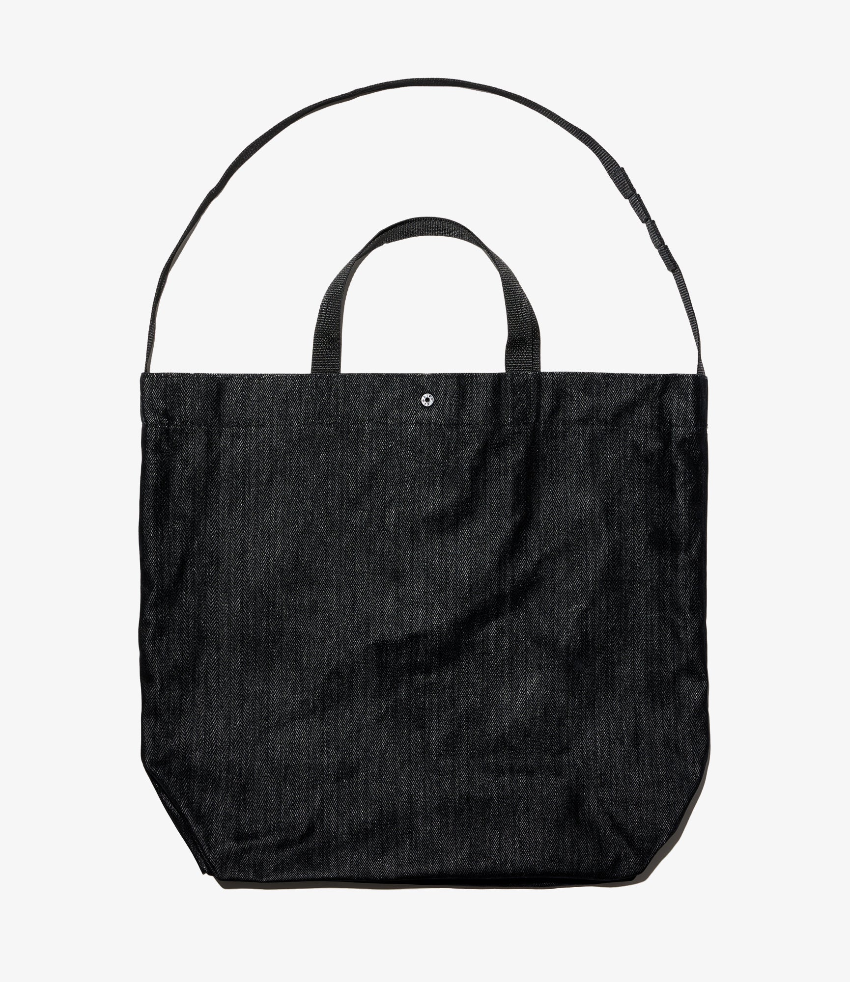 Carry All Tote - Black Cotton Flocking Herringbone