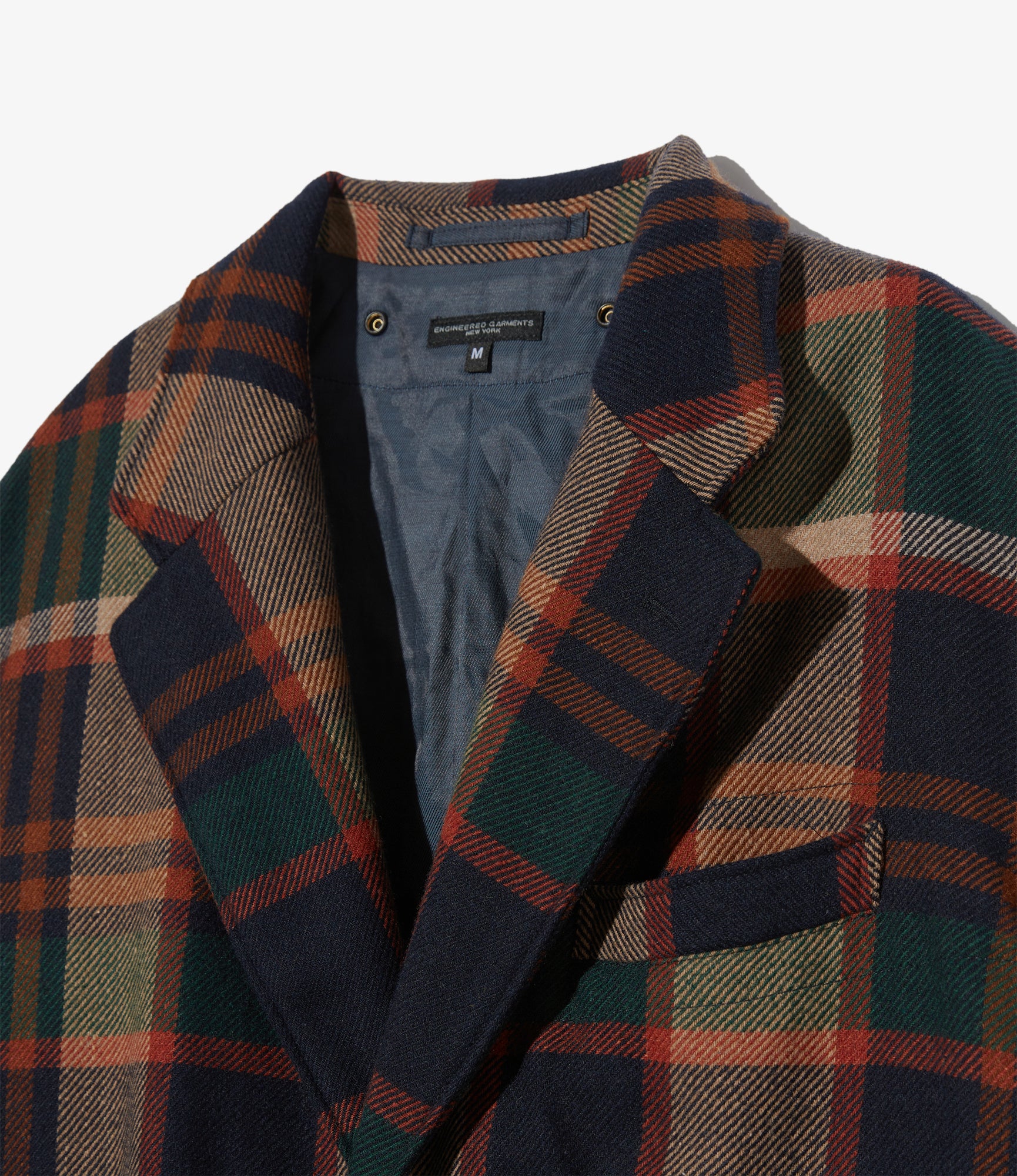Chester Coat - Navy/Brown Heavy Wool Plaid