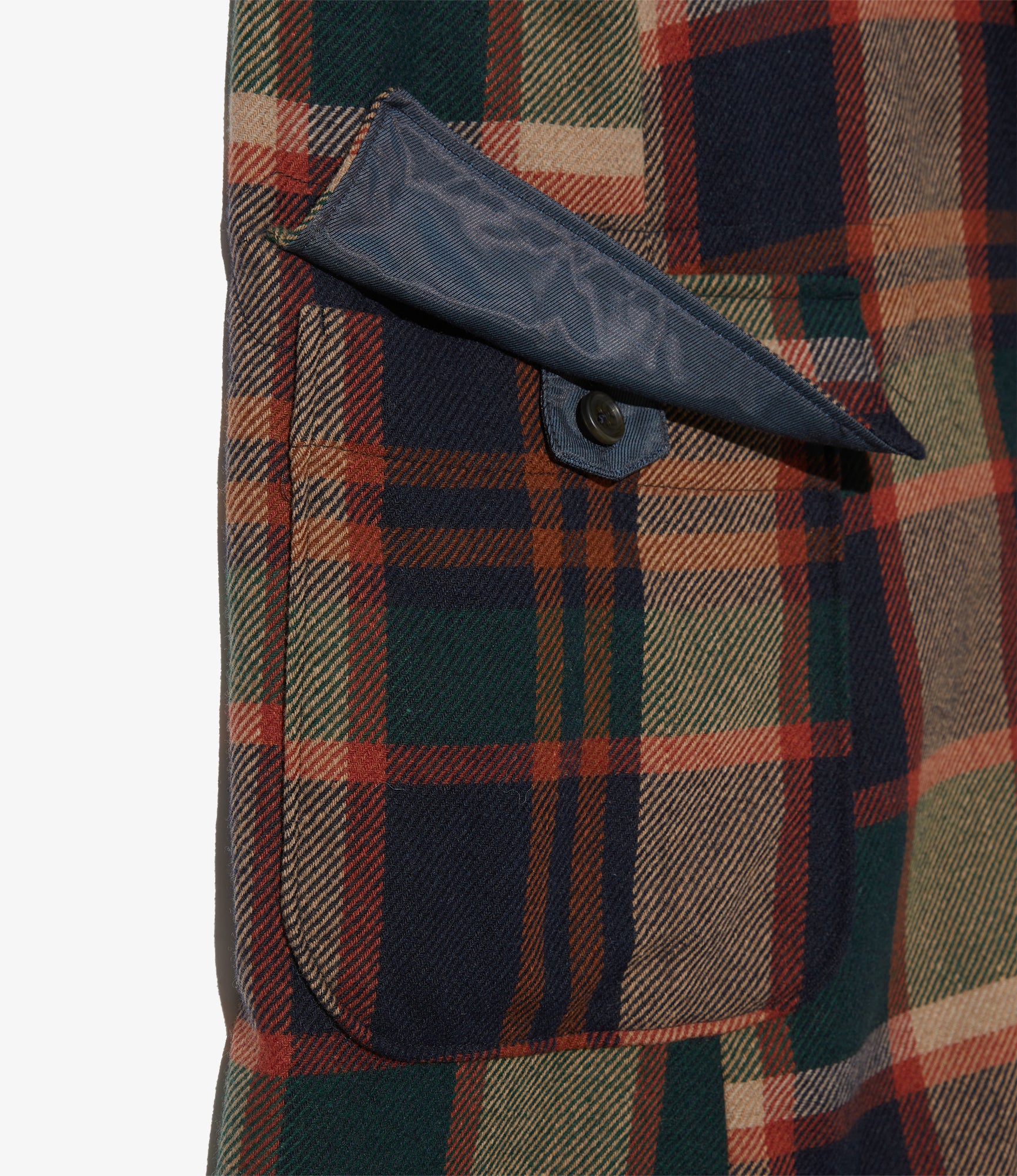 Chester Coat - Navy/Brown Heavy Wool Plaid