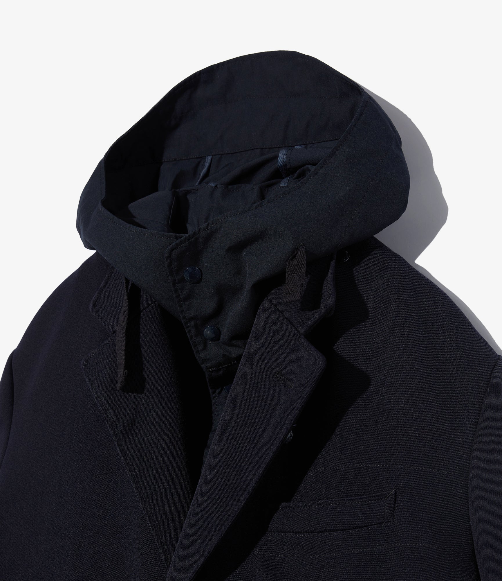 Chester Coat - Dk. Navy Heavy Wool Elastique