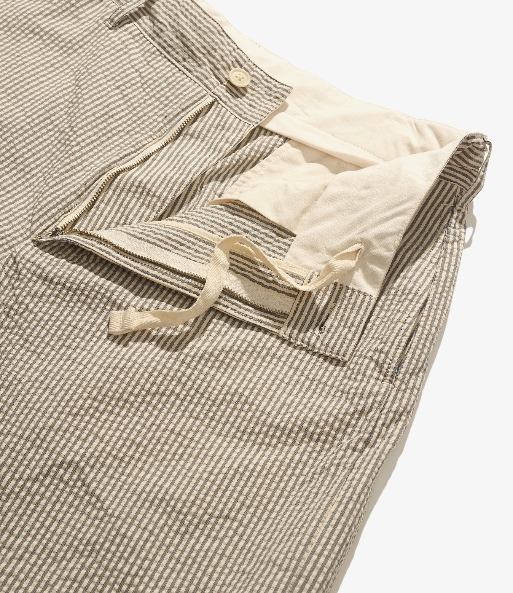 Chino Pant - Navy/Natural Cotton Seersucker