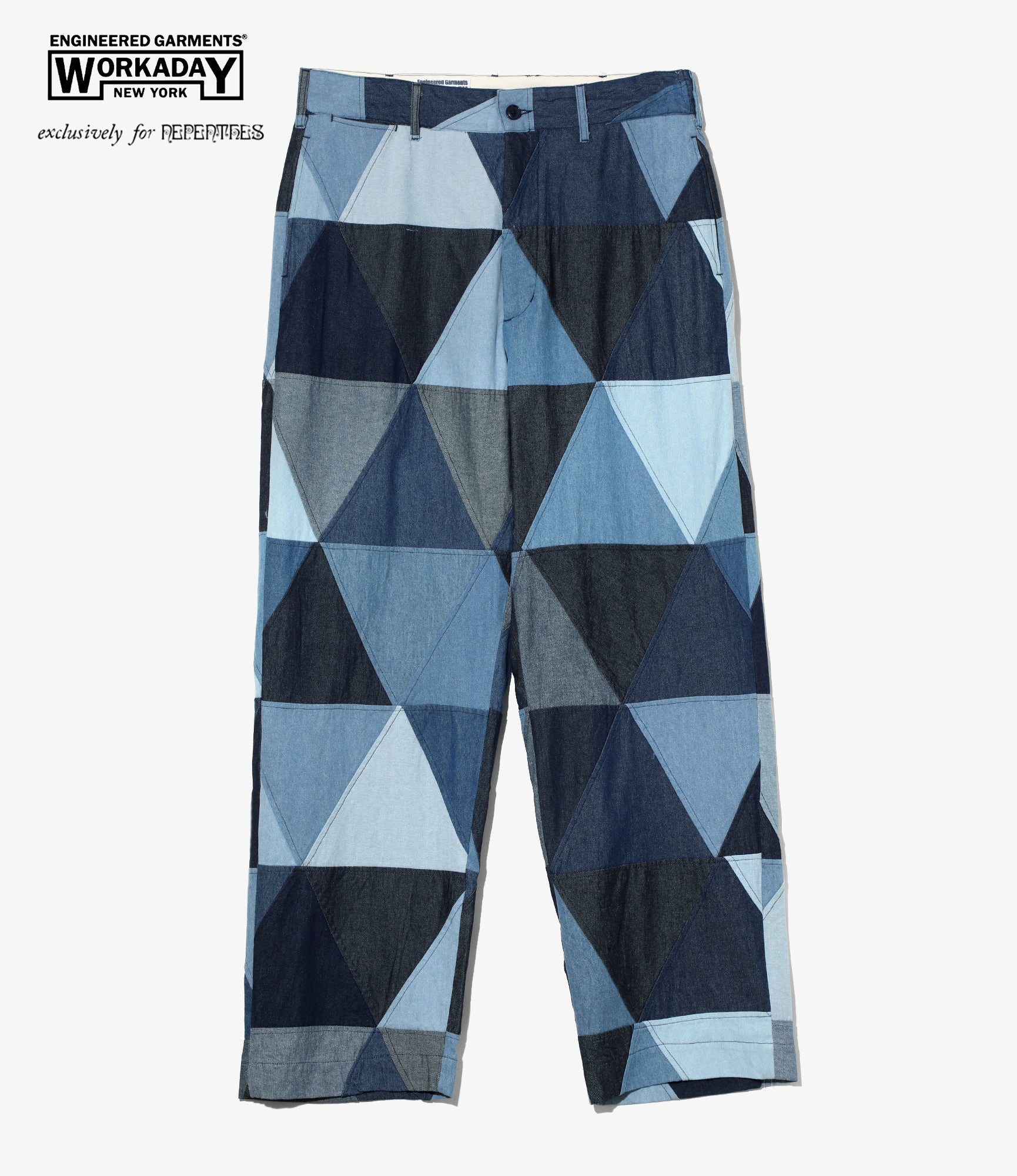 Chino Pant - Indigo Denim Triangle Paper Patchwork