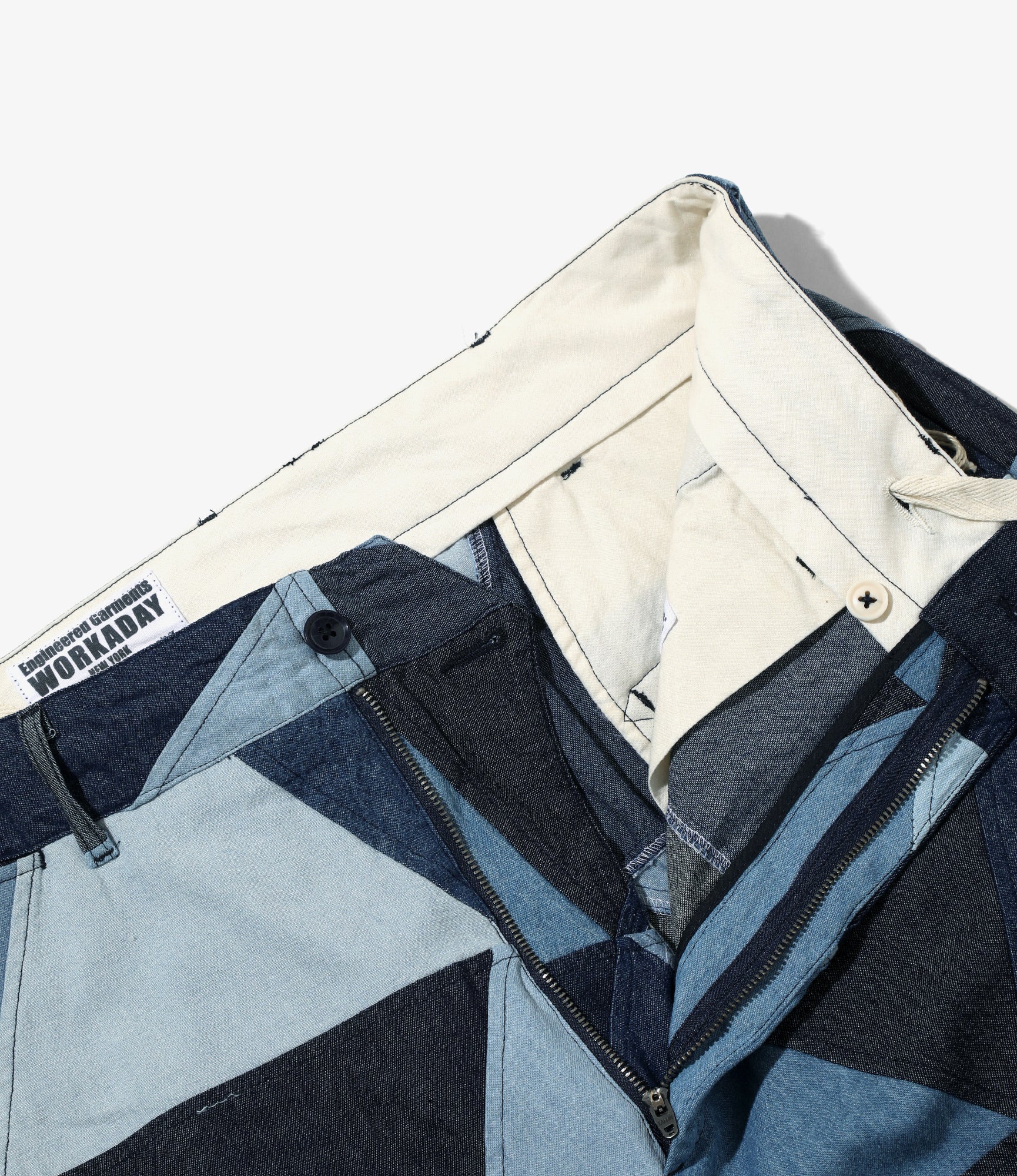 Chino Pant - Indigo Denim Triangle Paper Patchwork