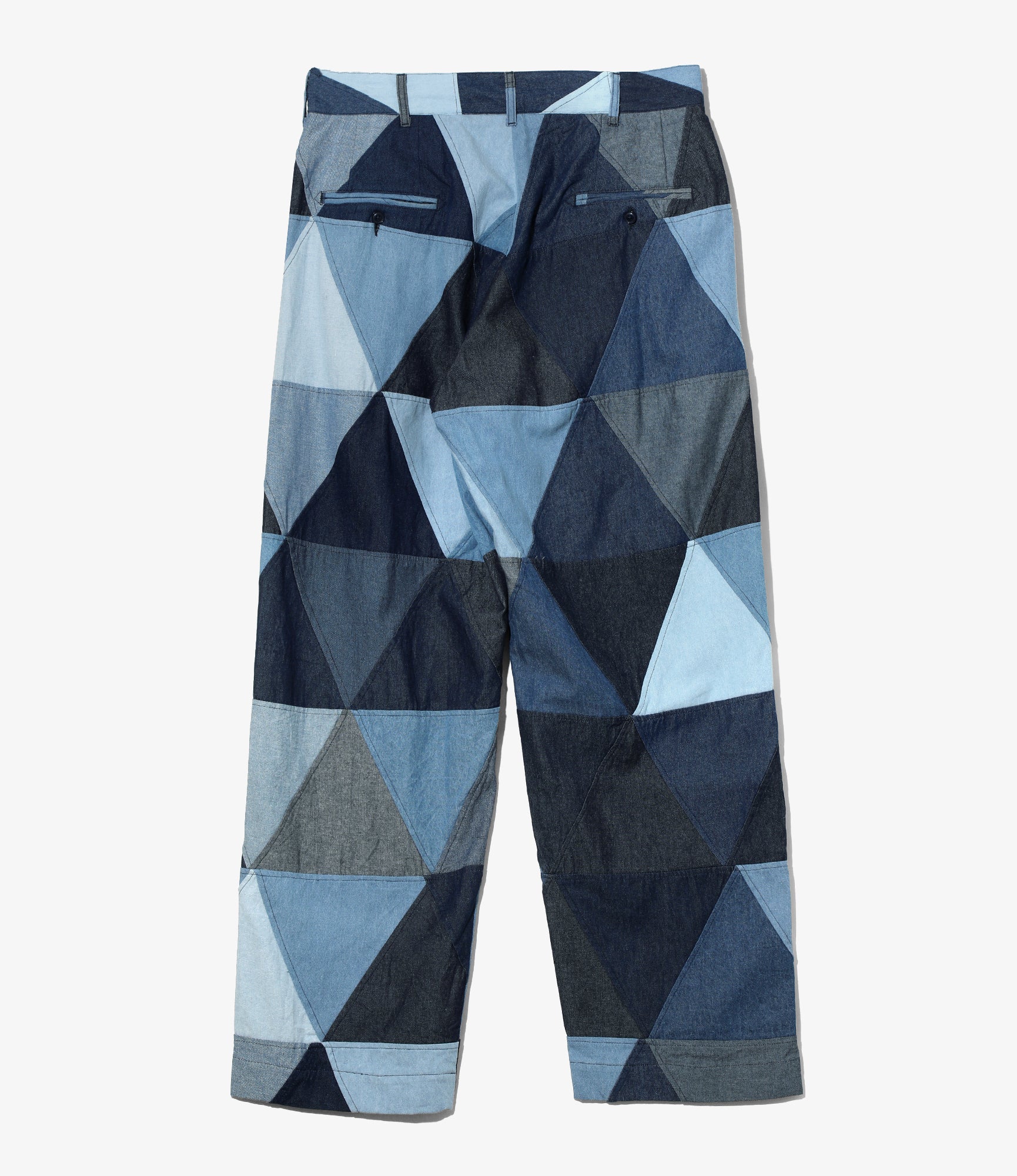 Chino Pant - Indigo Denim Triangle Paper Patchwork