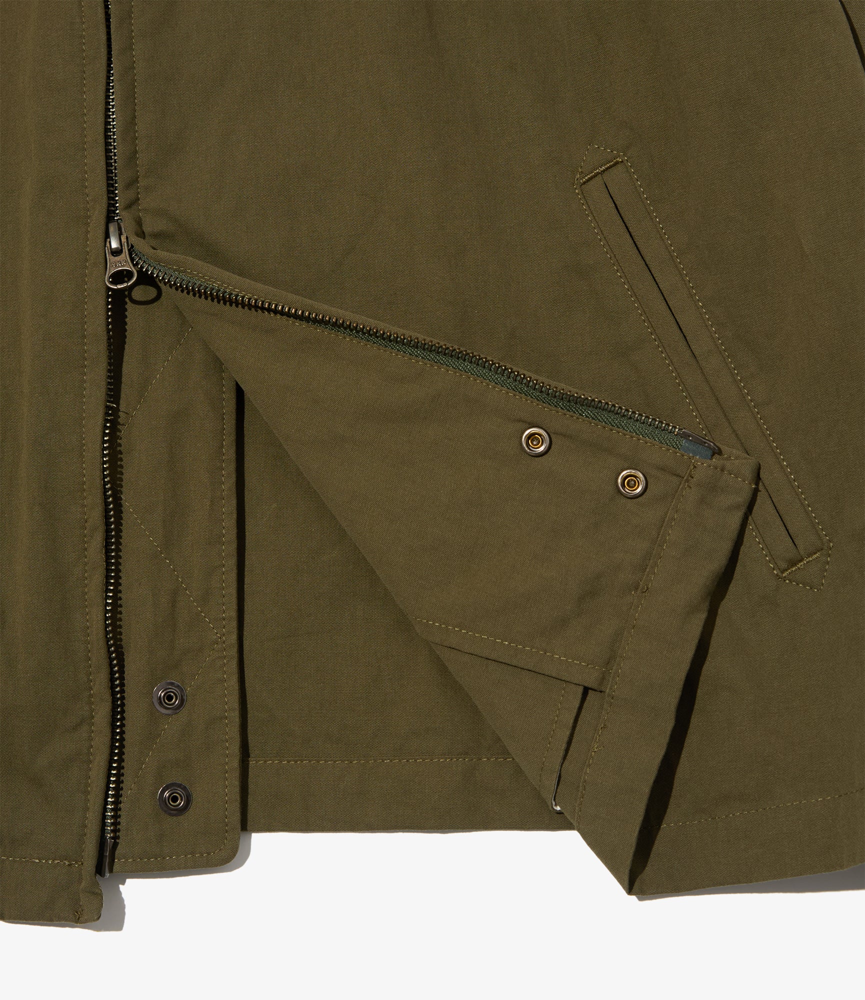 Claigton Jacket - Olive Cotton Sanded Cloth
