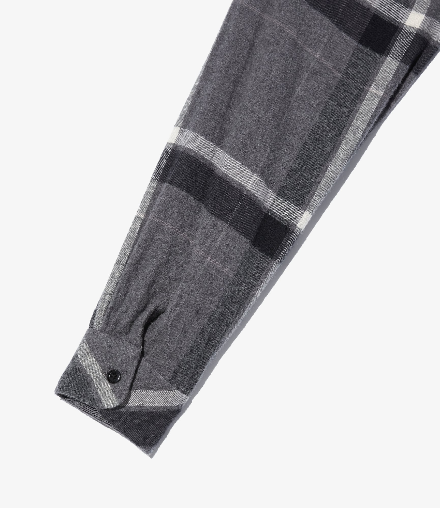 Classic Shirt - Grey/Black Cotton Brushed Big Plaid