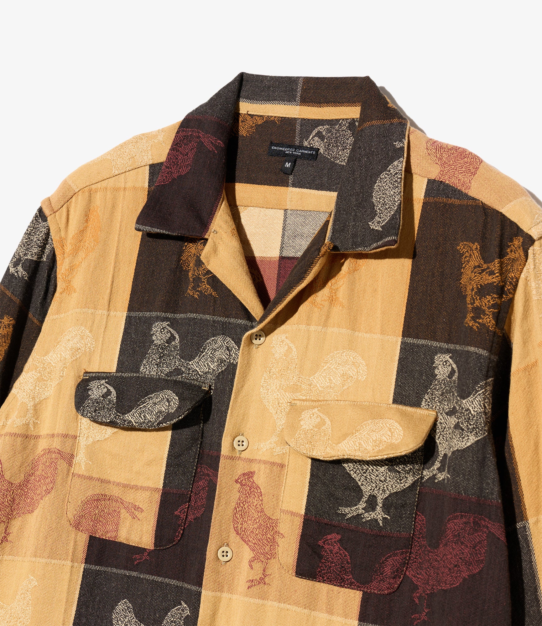 Classic Shirt - Khaki Cotton Bird Block Jq.