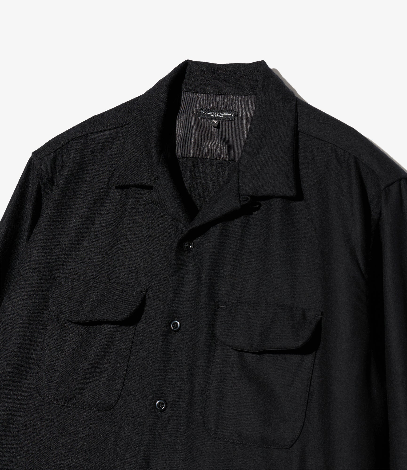 Classic Shirt - Black High Count Worsted Wool