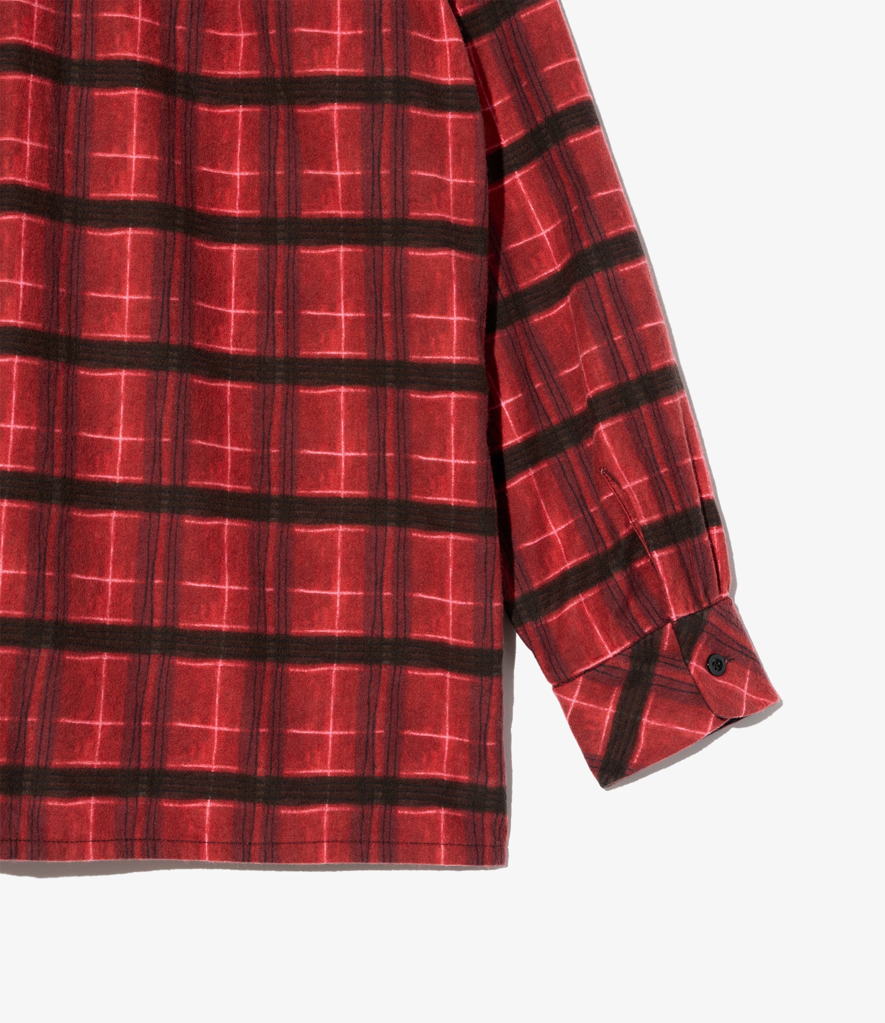 Classic Shirt - Red/Black Cotton Printed Plaid Flannel