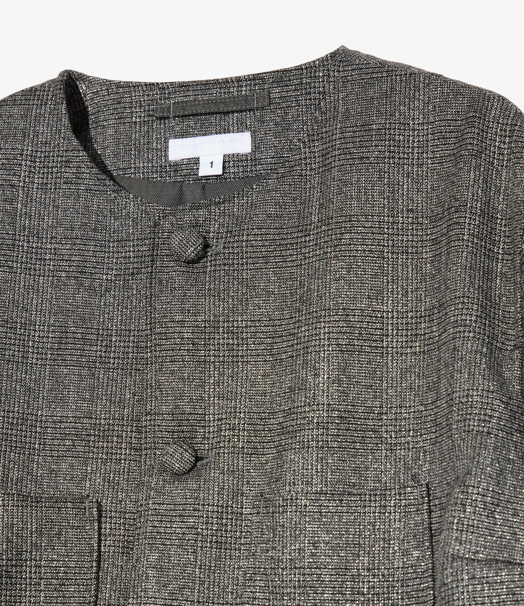 Women's CN Jacket - Dk. Grey Polyester Lurex Glen Plaid