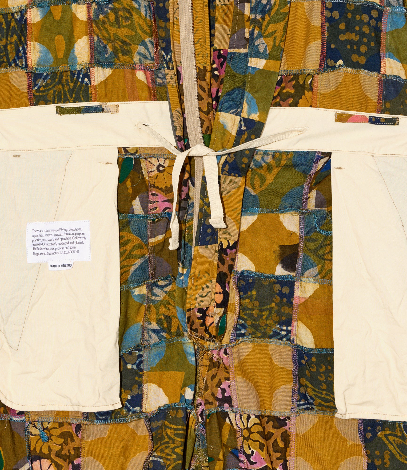 Combi Suit - Olive Cotton Multi Pattern Patchwork