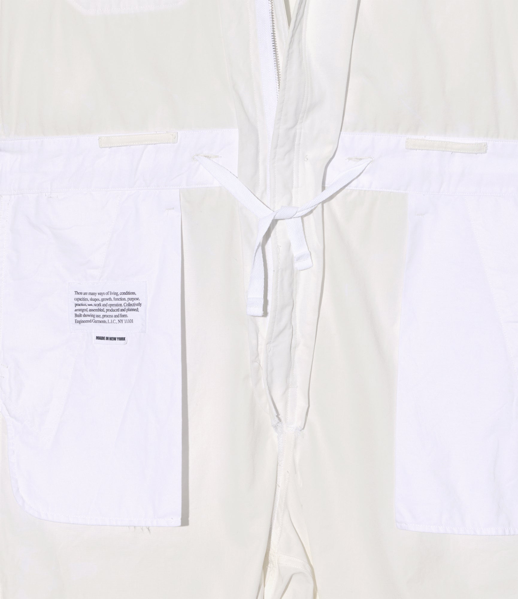 Combi Suit - White Cotton Heavy Poplin