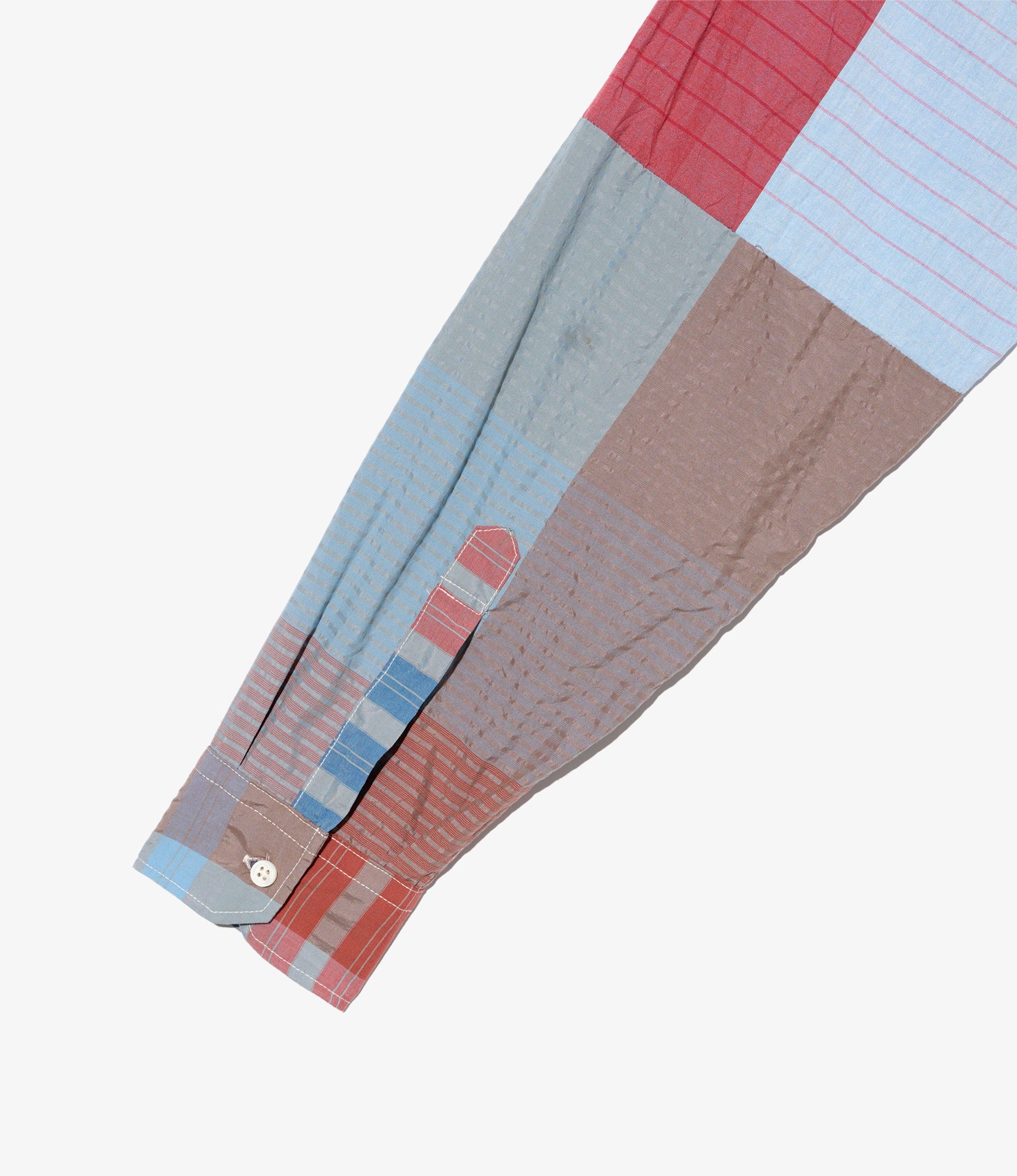 Combo Spread Collar Shirt - Red Cotton Big Madras Plaid