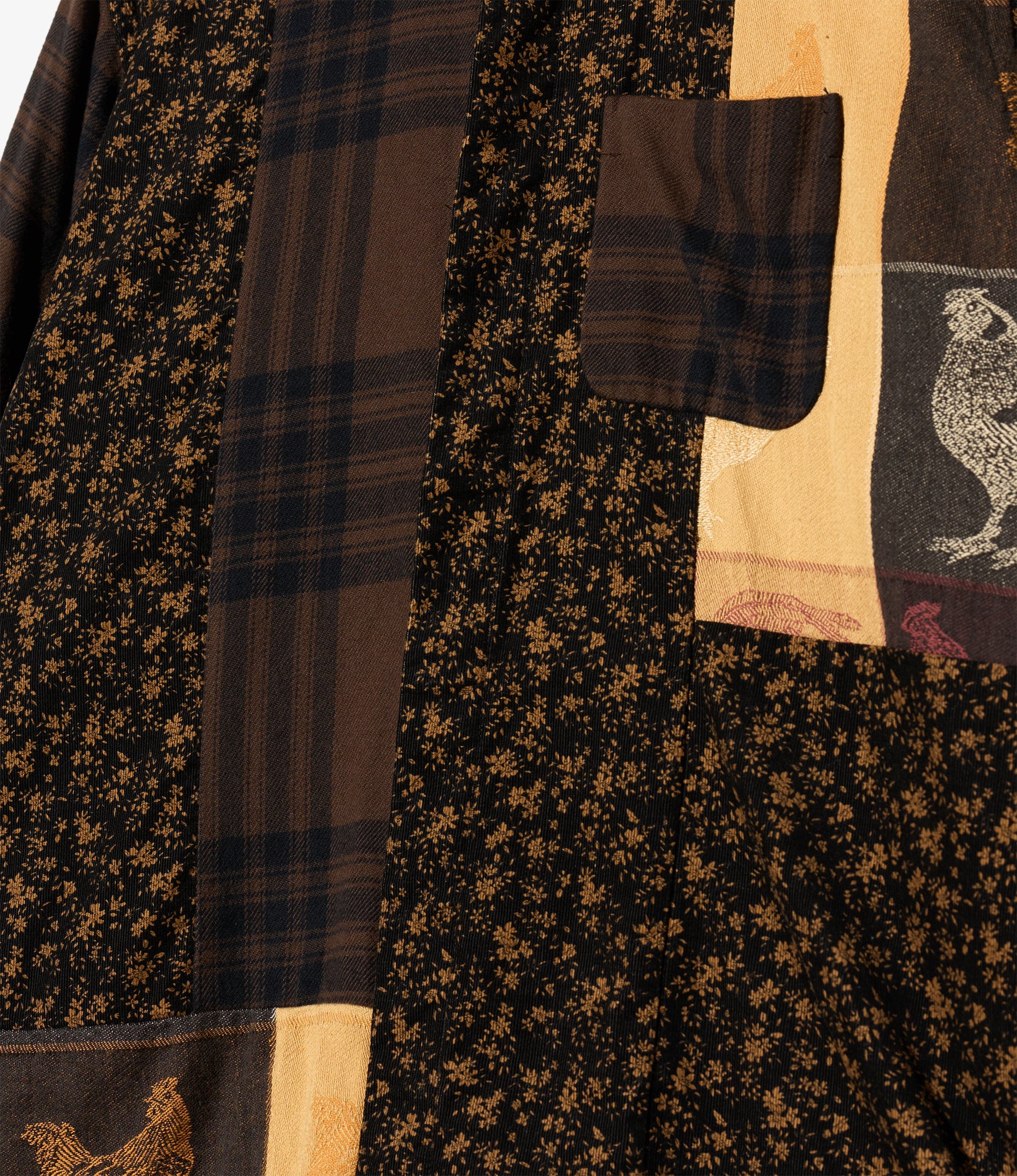 Combo Short Collar Shirt - Brown/Black Cotton Flannel Plaid
