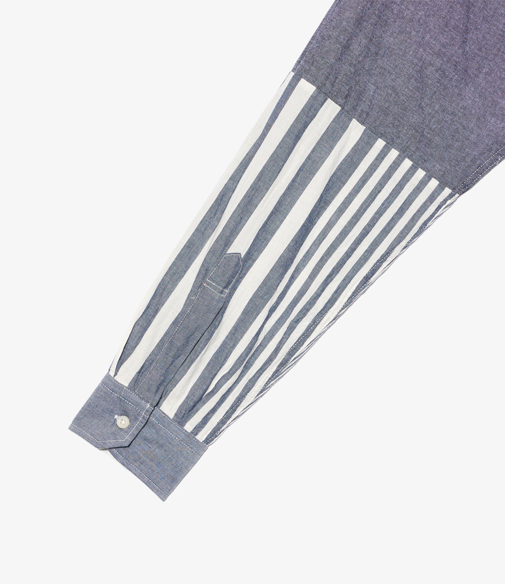 Combo Spread Collar Shirt - Grey Cotton Chambray