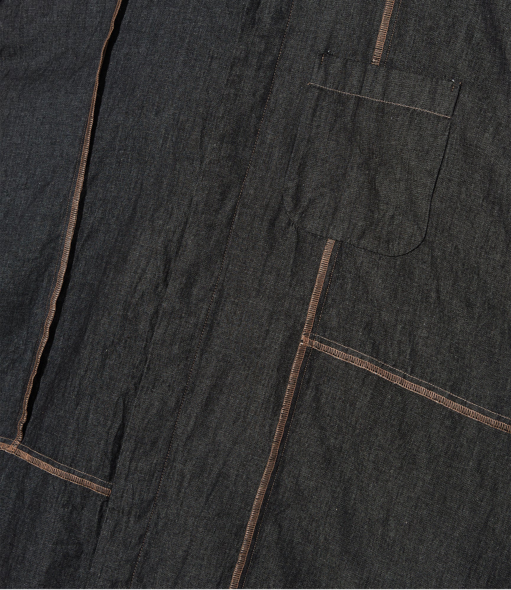 Combo Short Collar Shirt - Black Cotton Denim Shirting