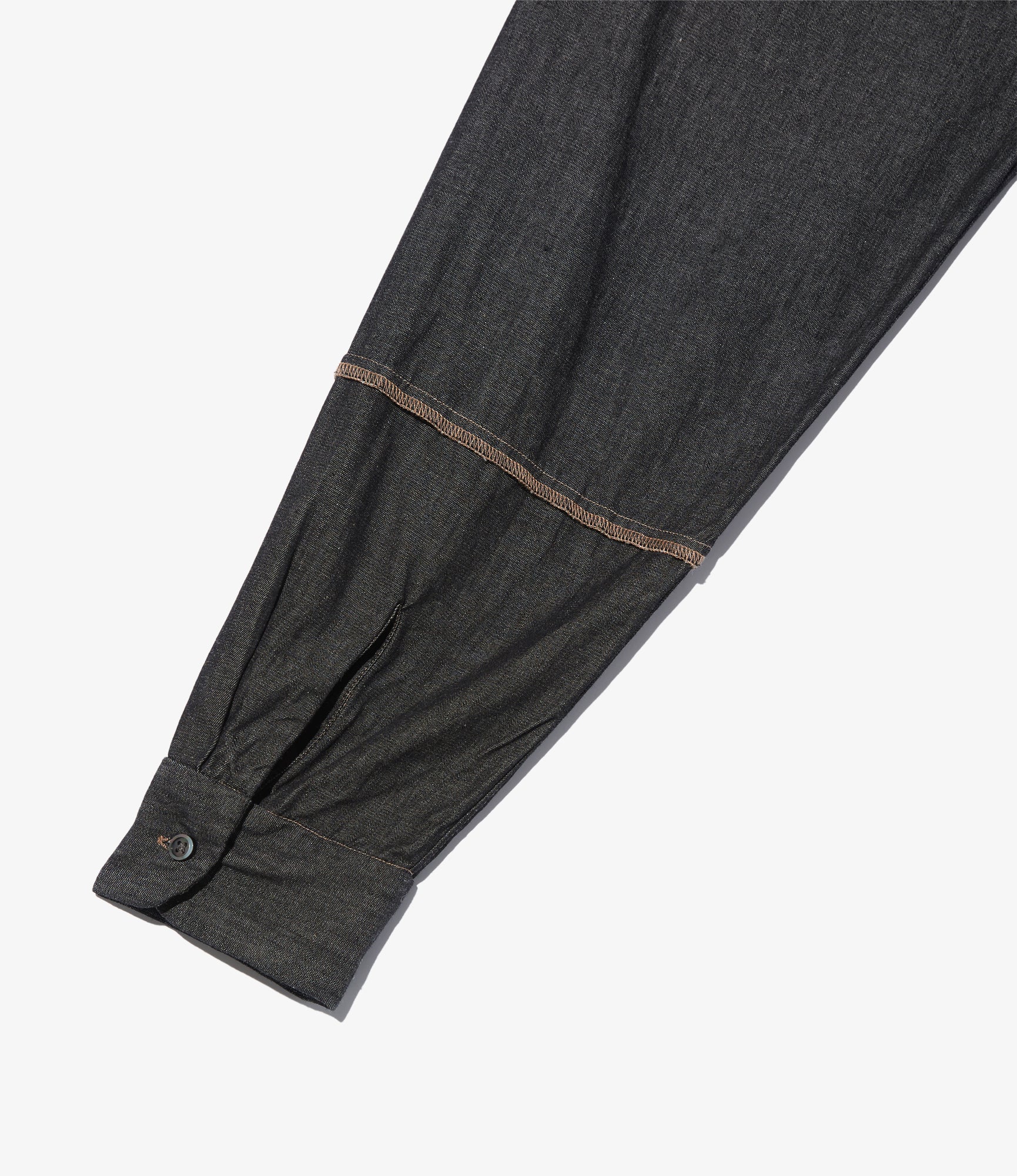 Combo Short Collar Shirt - Black Cotton Denim Shirting