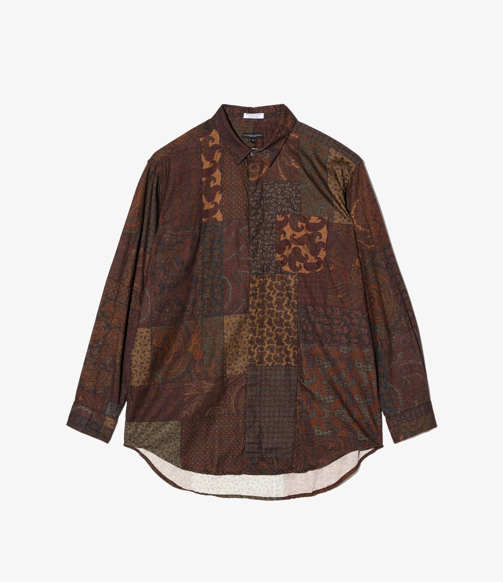 Combo Short Collar Shirt - Dk. Brown Cotton Paisley PW Print