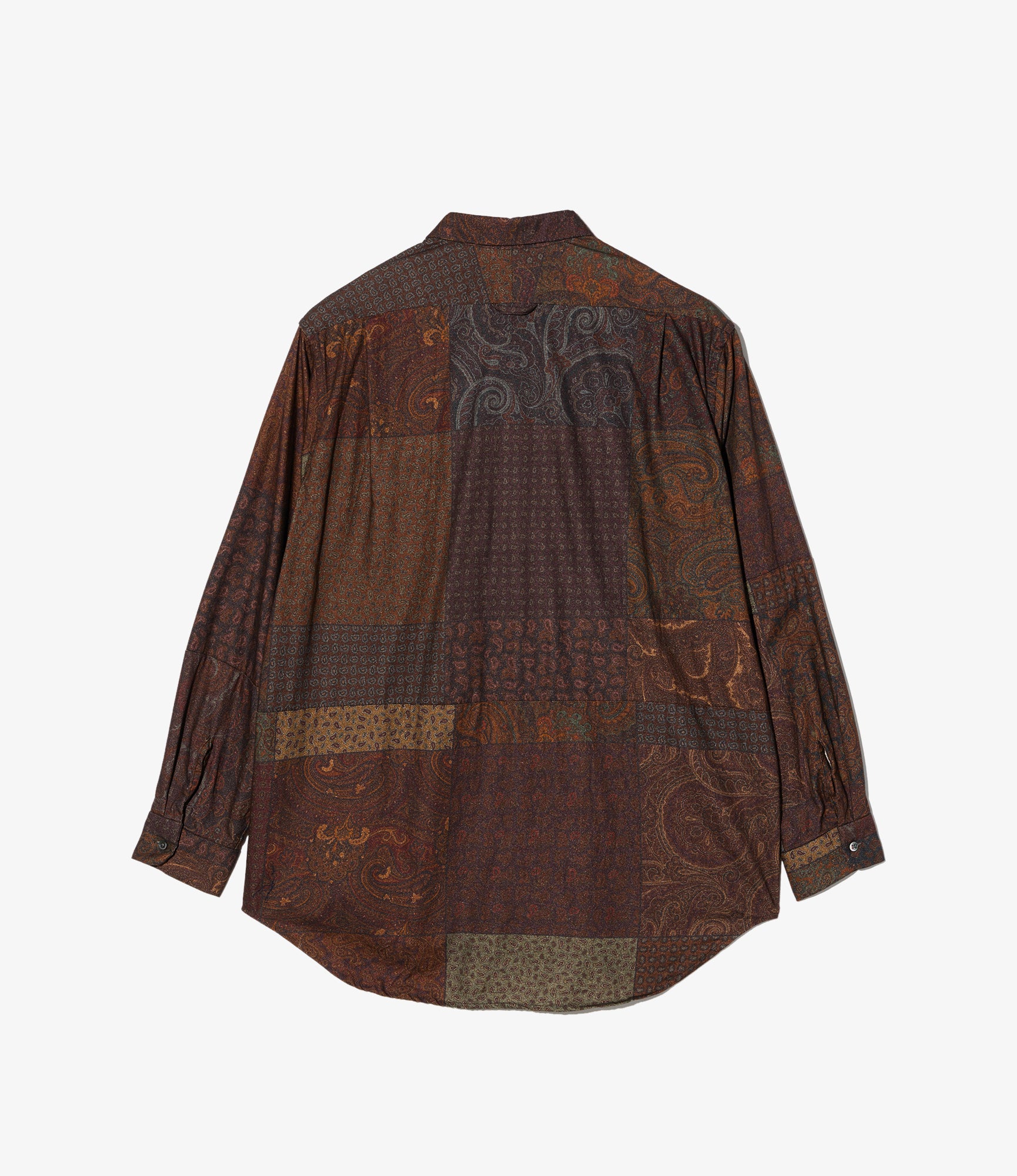 Combo Short Collar Shirt - Dk. Brown Cotton Paisley PW Print