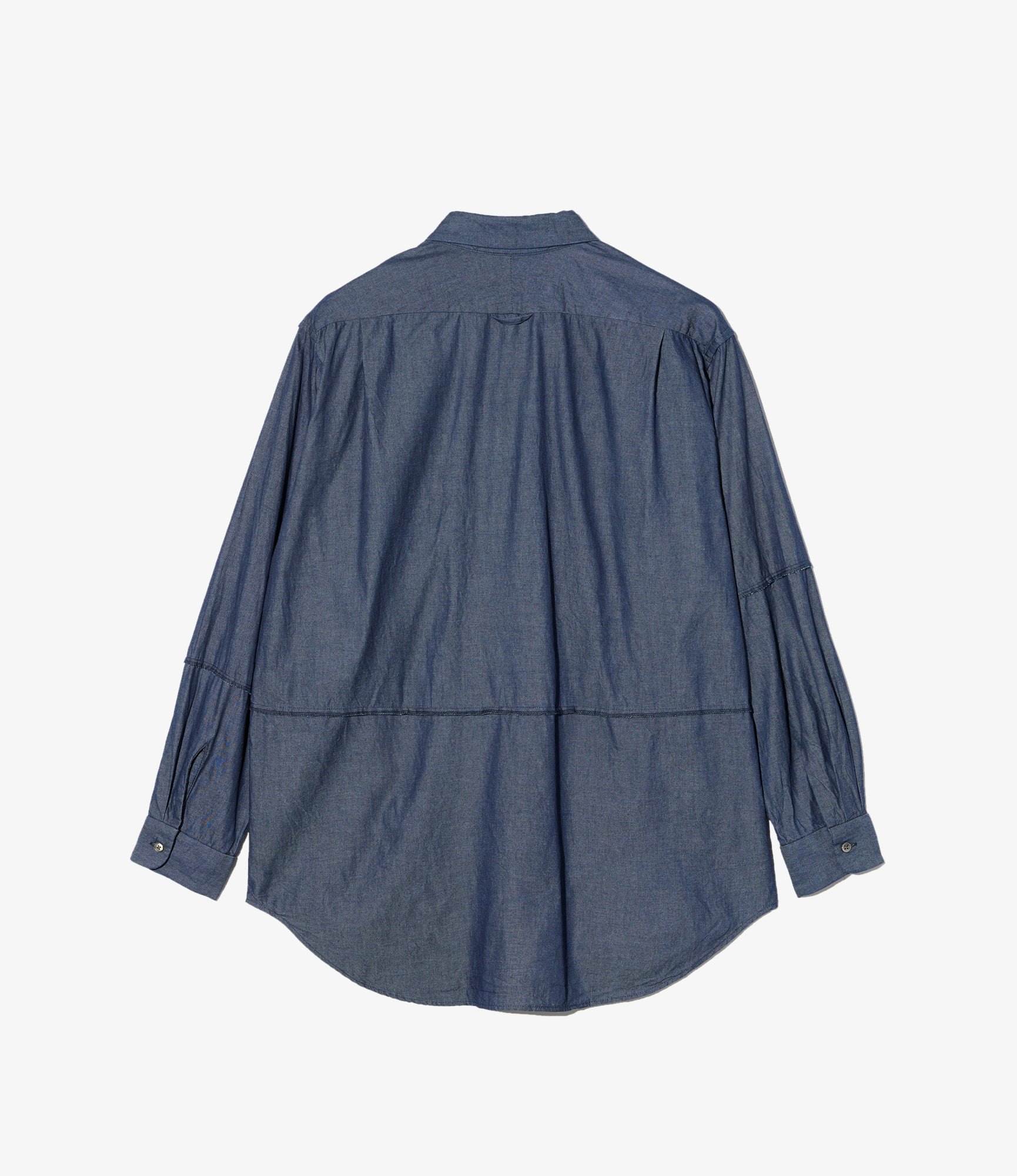 Combo Short Collar Shirt - Indigo Cotton Denim Shirting