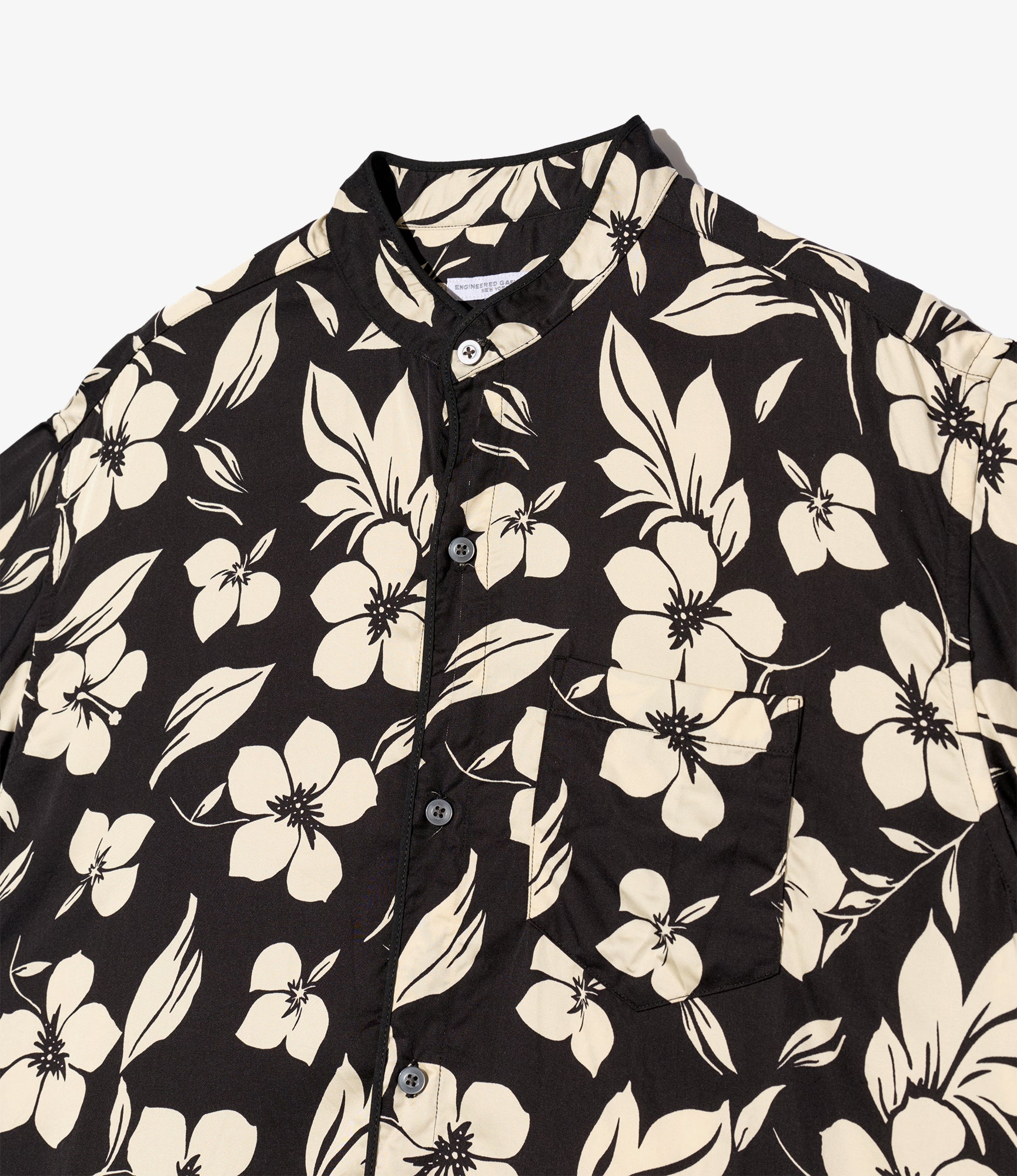 Copley Shirt - Black/Natural Tencel Floral Print