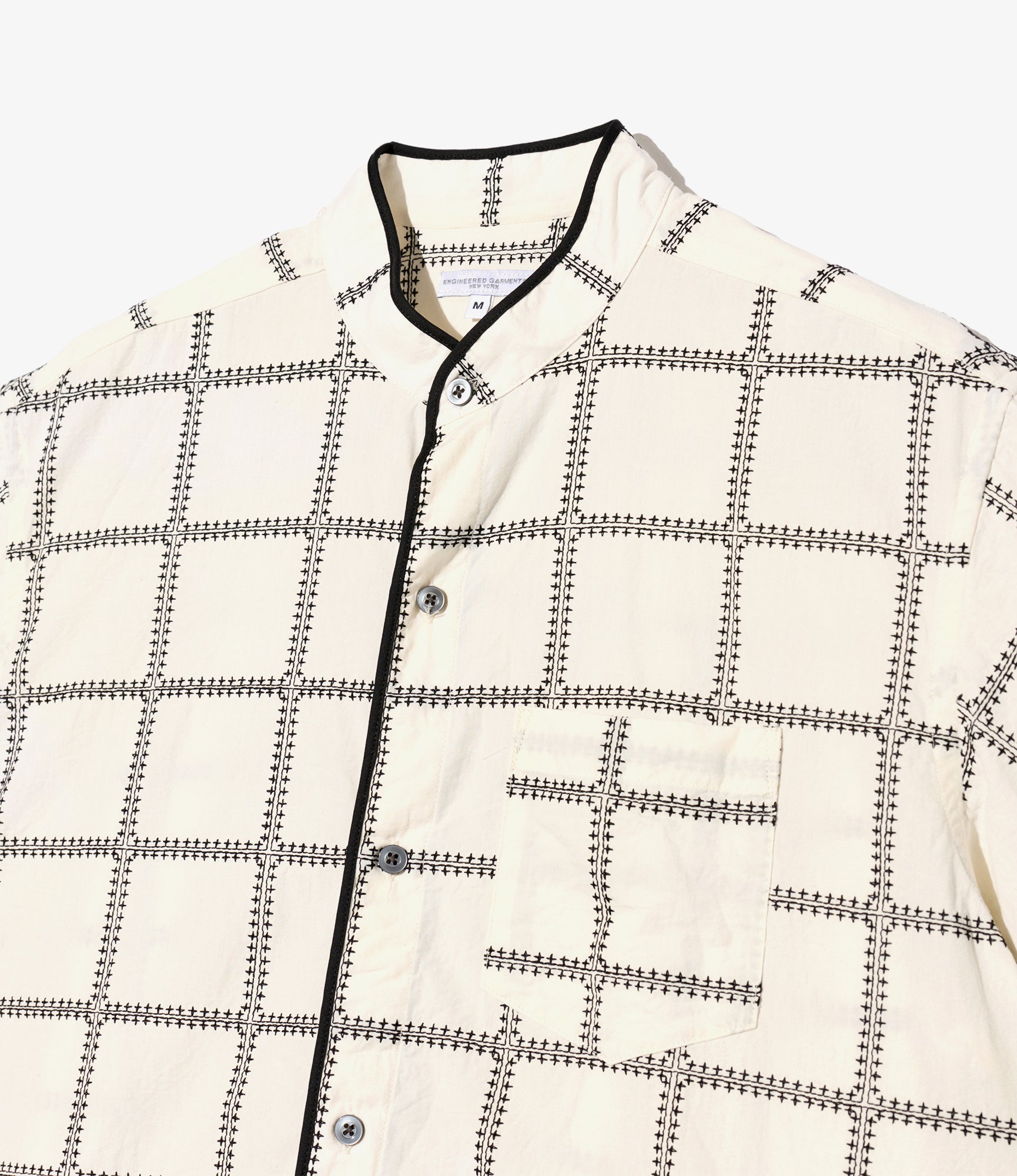 Copley Shirt - White/Black CP Square Embroidery