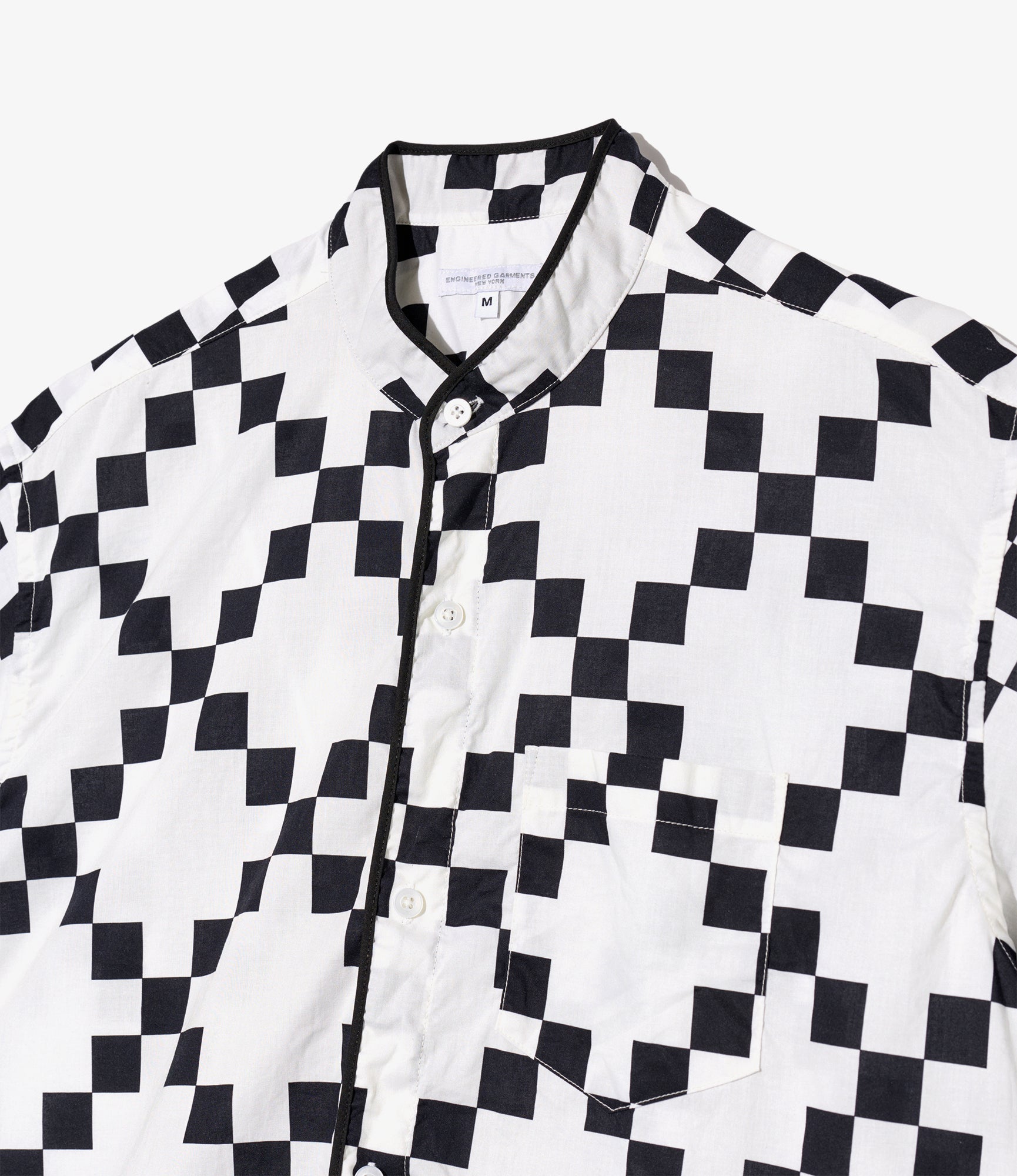 Copley Shirt - White/Black Cotton Checker Print