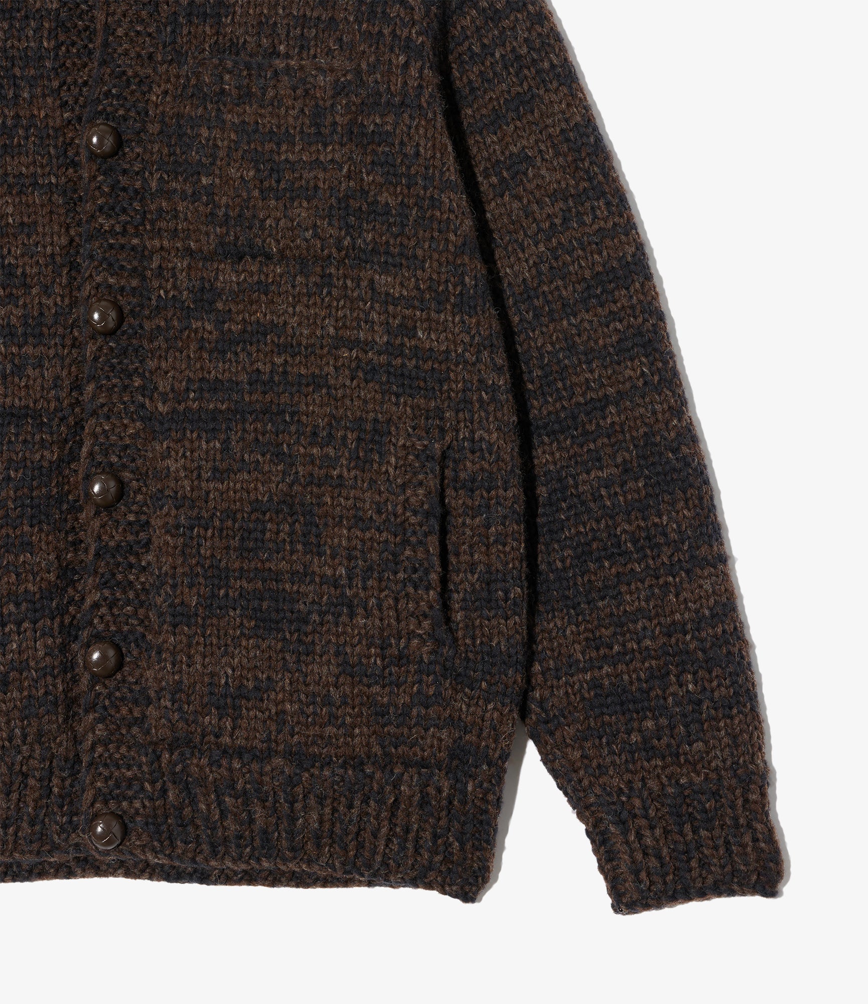 Cowichan Sweater - Brown Melange Wool Knit