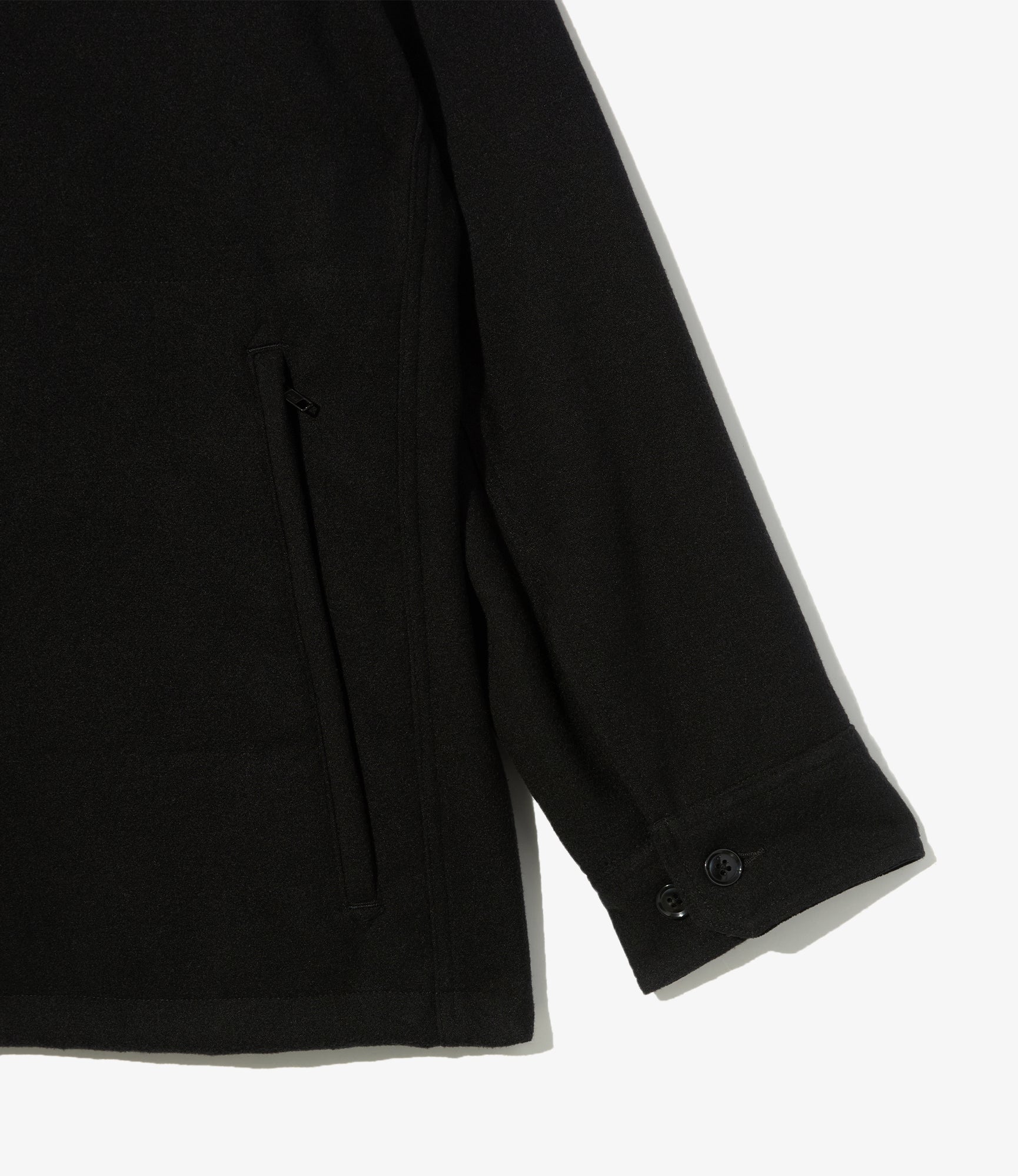 Cruiser Jacket - Black Polyester Fake Melton