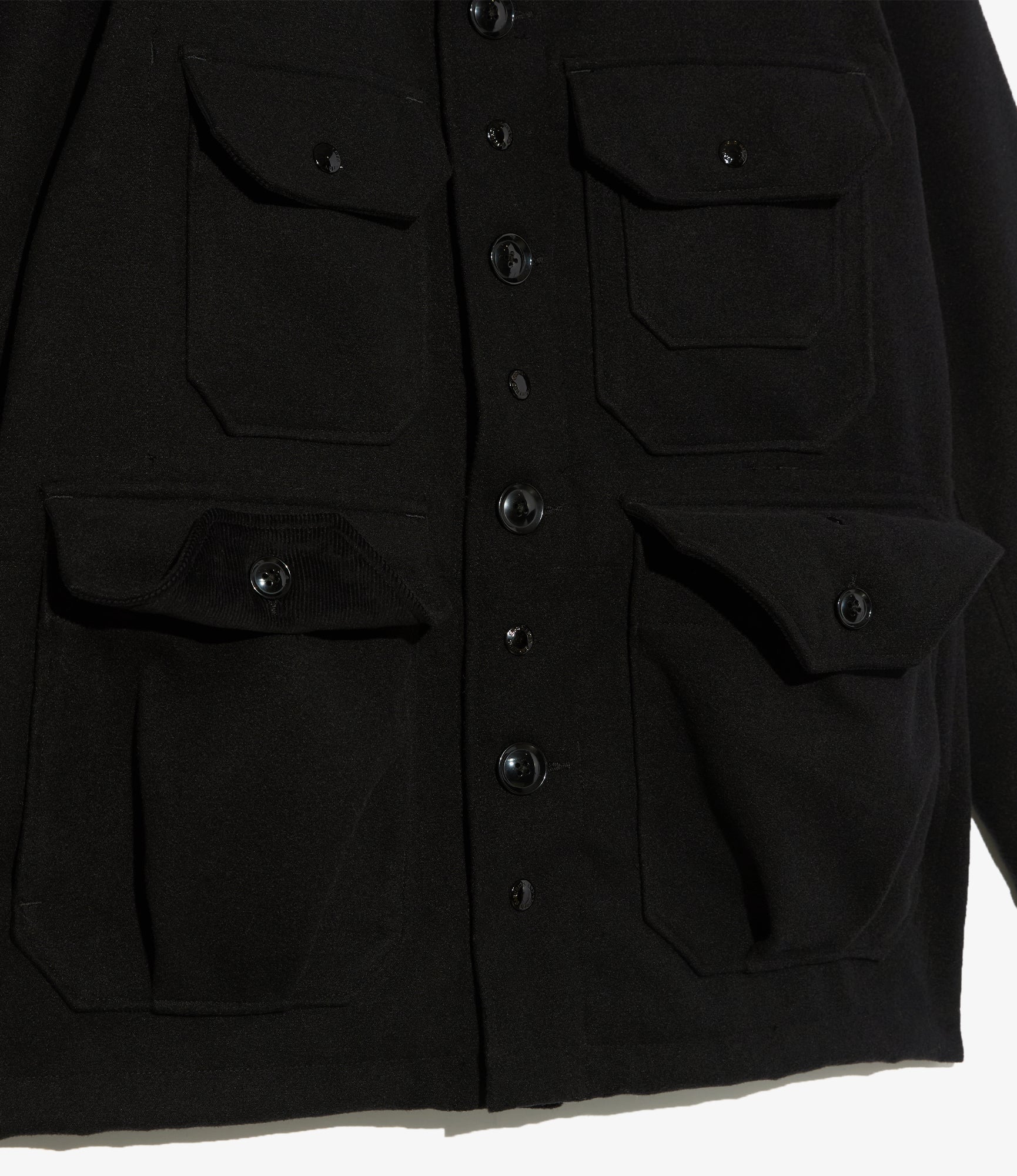 Cruiser Jacket - Black Polyester Fake Melton