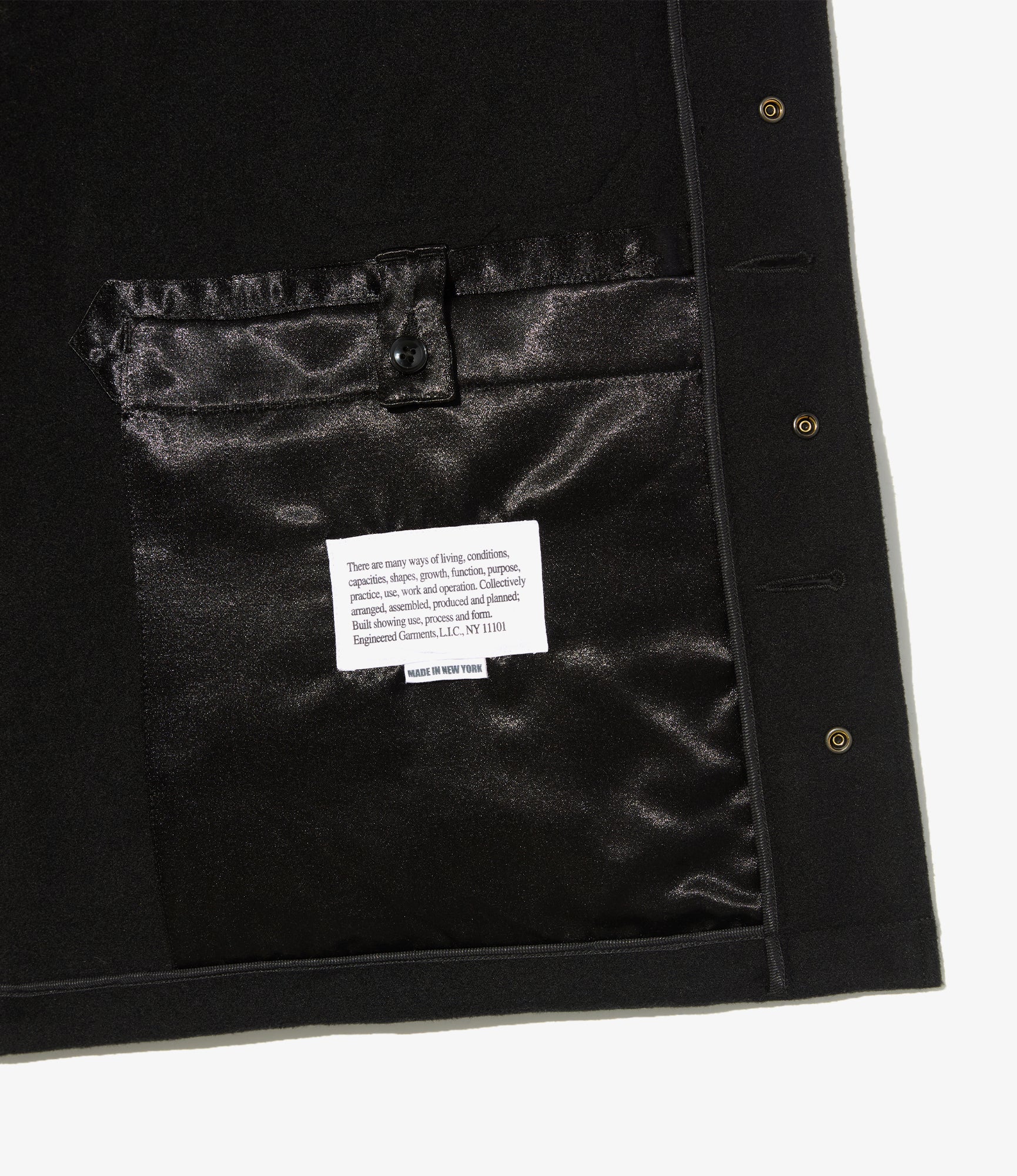 Cruiser Jacket - Black Polyester Fake Melton