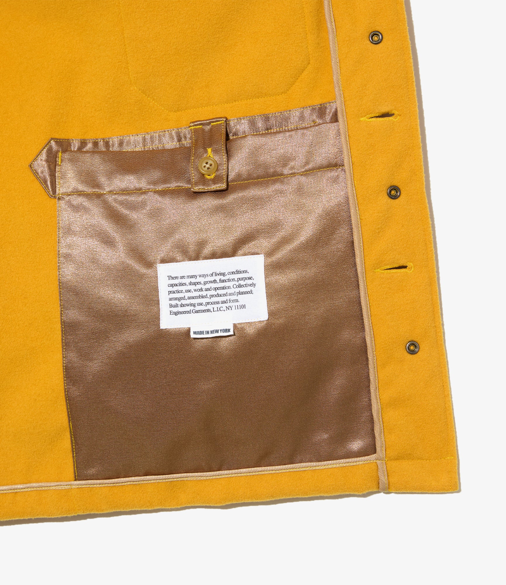 Cruiser Jacket - Gold Polyester Fake Melton