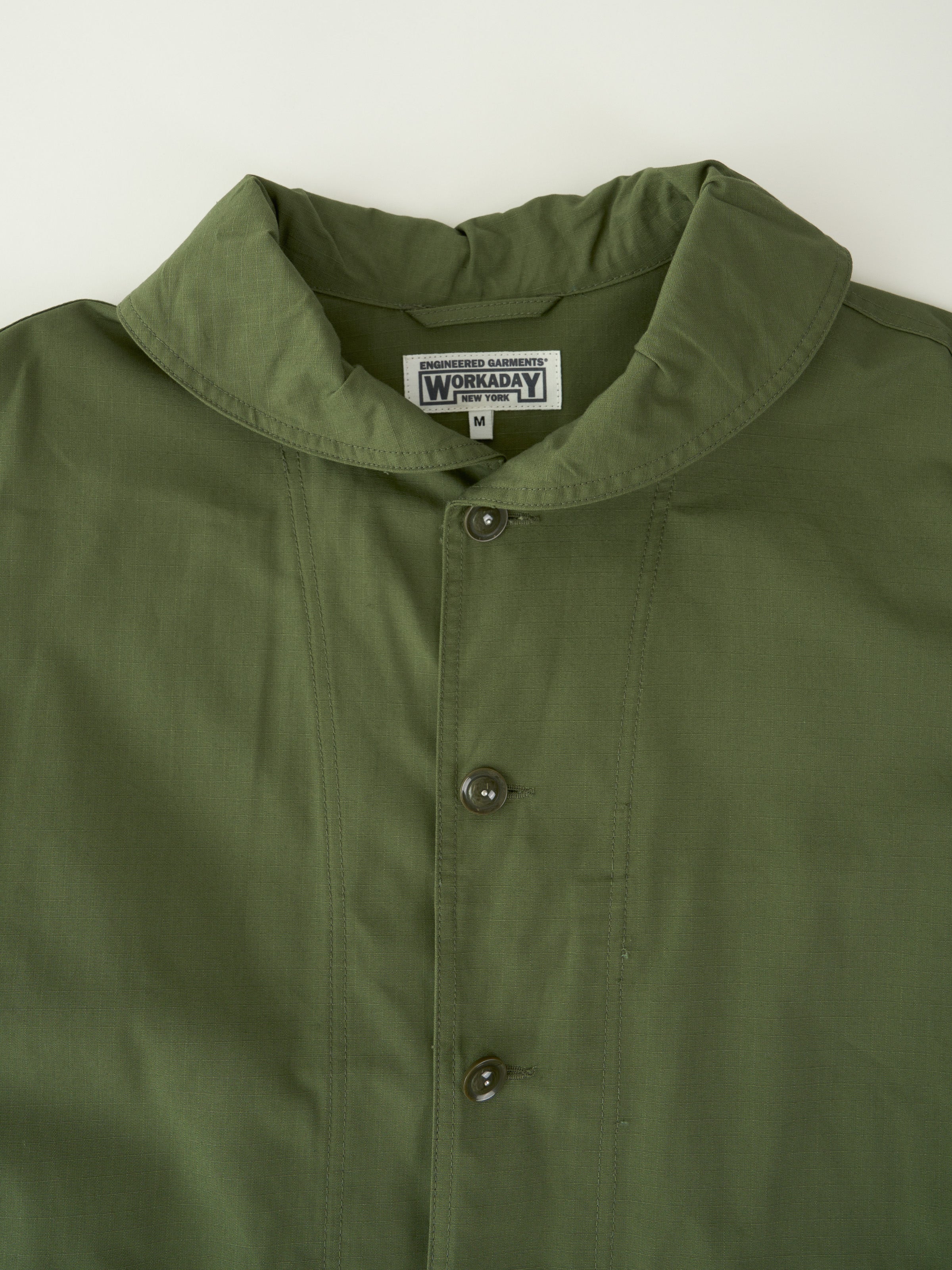 Shawl Collar Jacket - Olive Cotton Ripstop