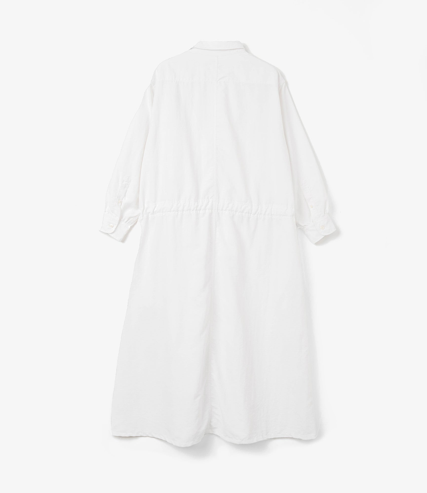 Women's The Button Down Dress - White Nylon 4ply Taslan