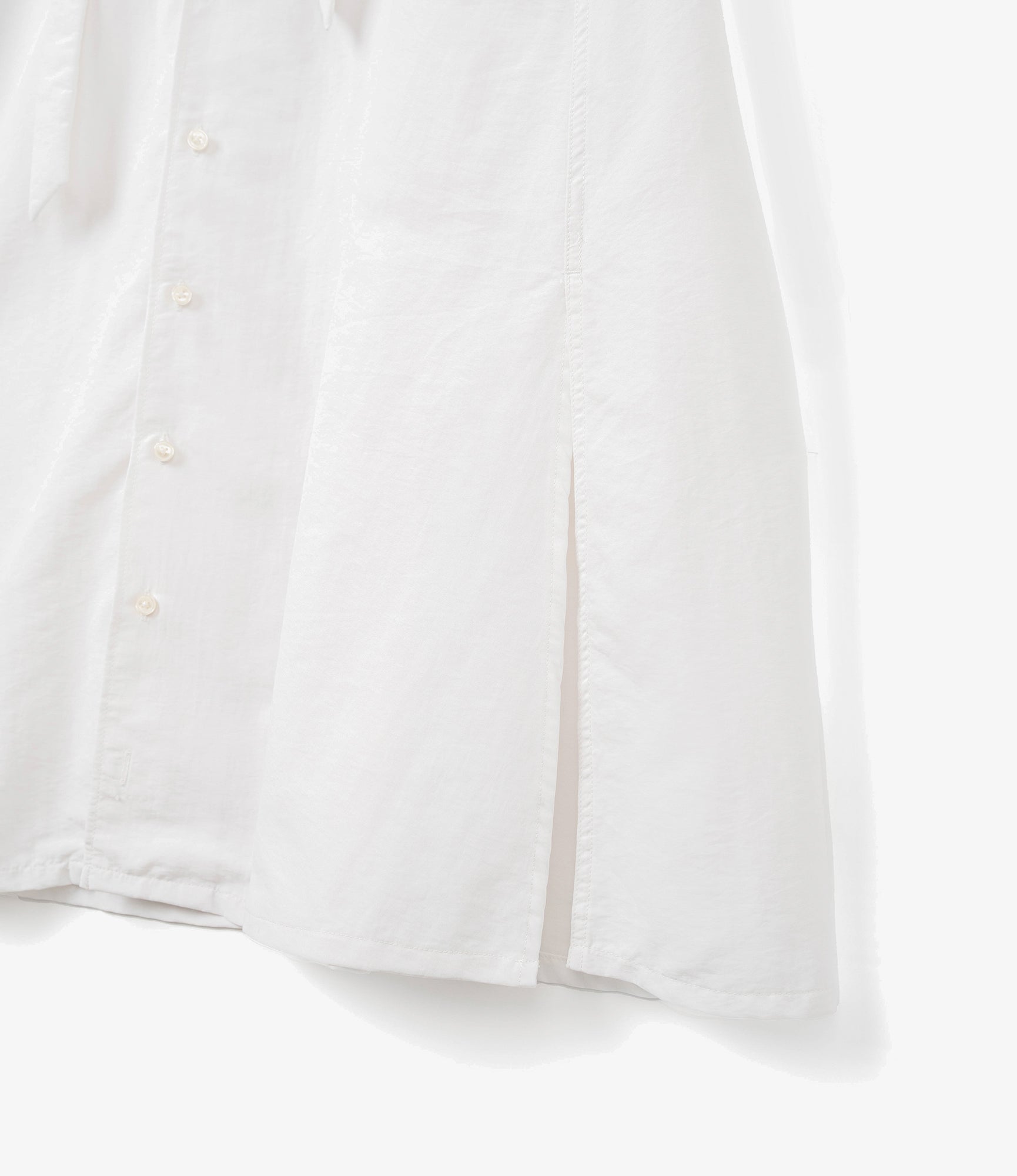 Women's The Button Down Dress - White Nylon 4ply Taslan