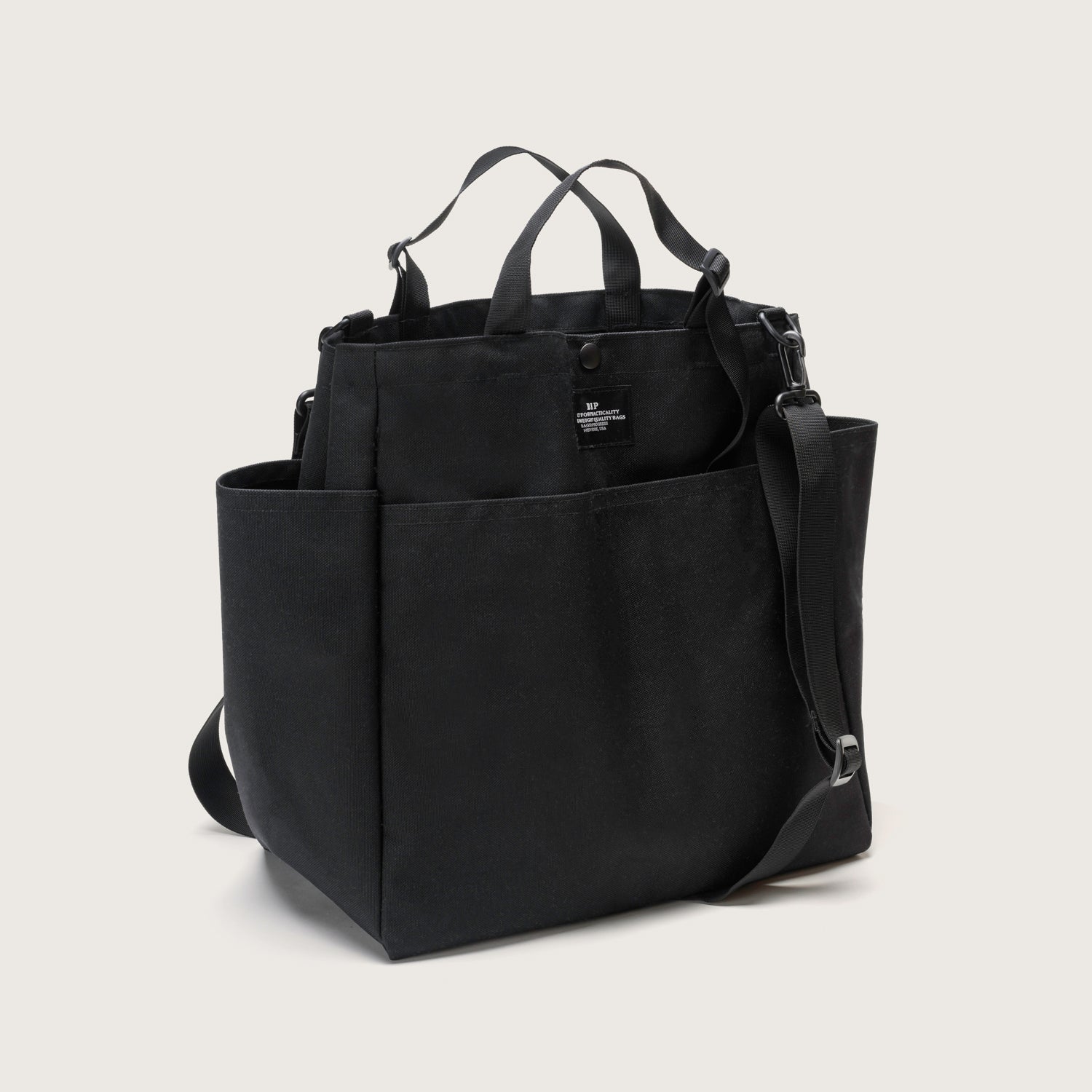 Carry-all Beach Bag - Canvas Nylon - Black