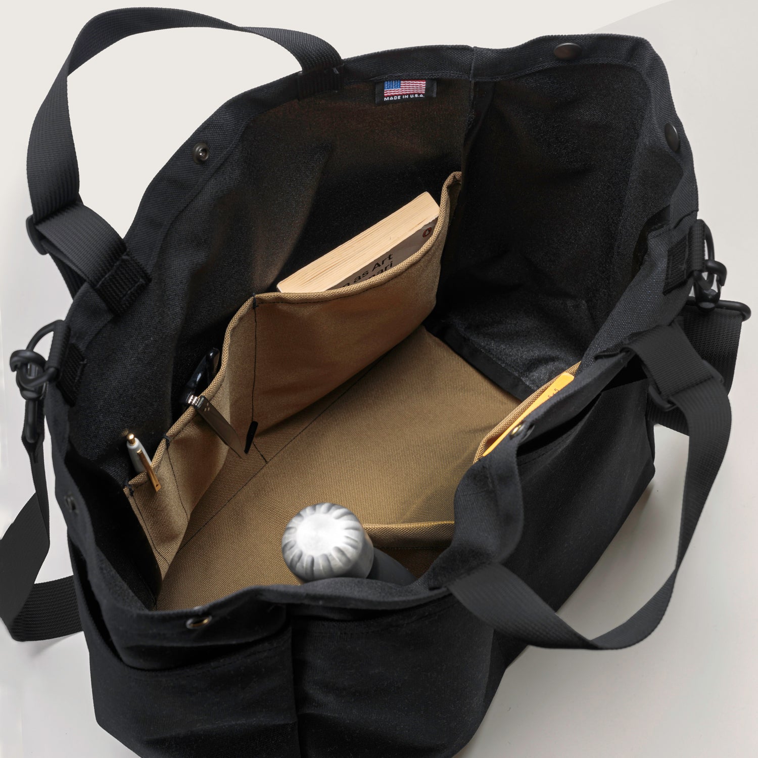 Carry-all Beach Bag - Canvas Nylon - Black
