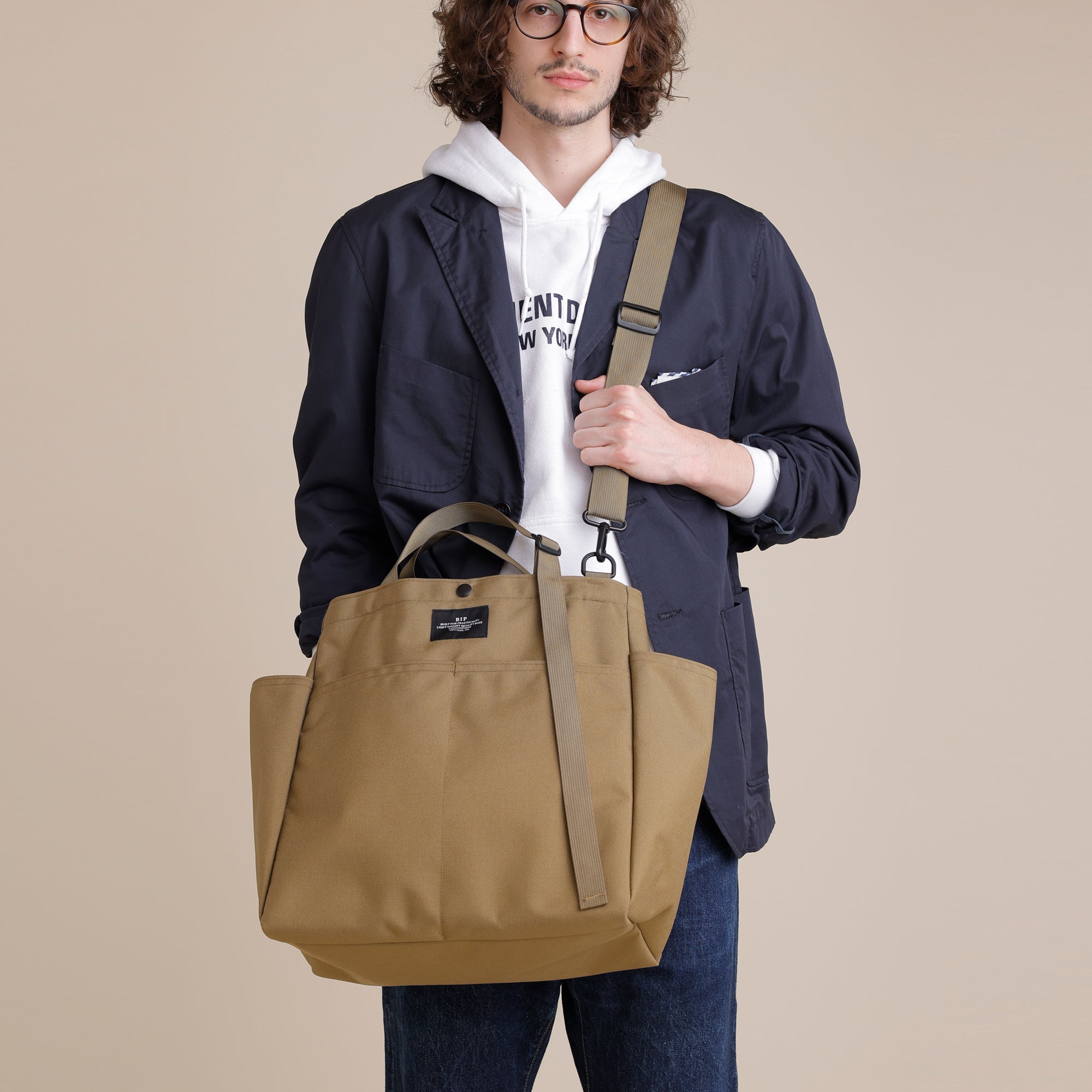 Carry-all Beach Bag - Canvas Nylon - Khaki