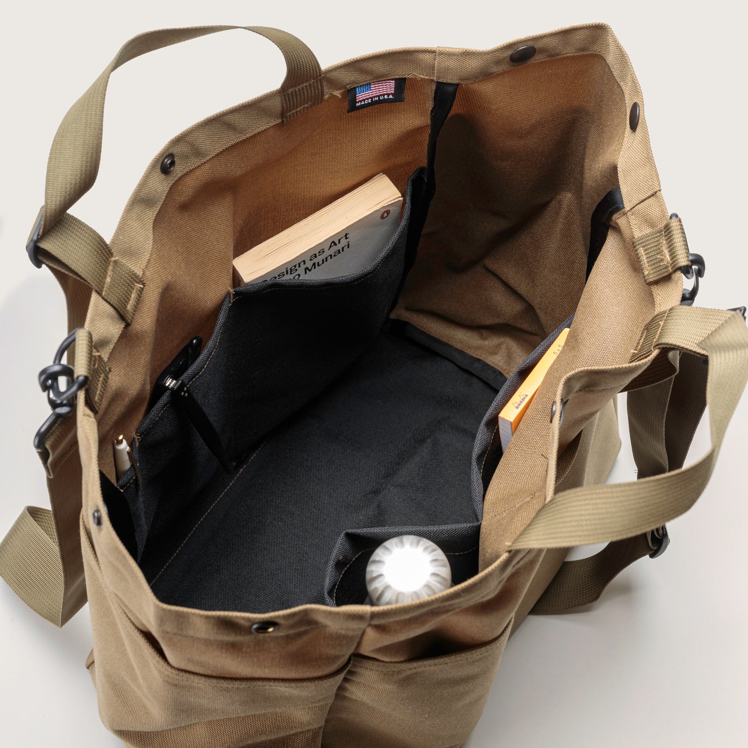 Carry-all Beach Bag - Canvas Nylon - Khaki