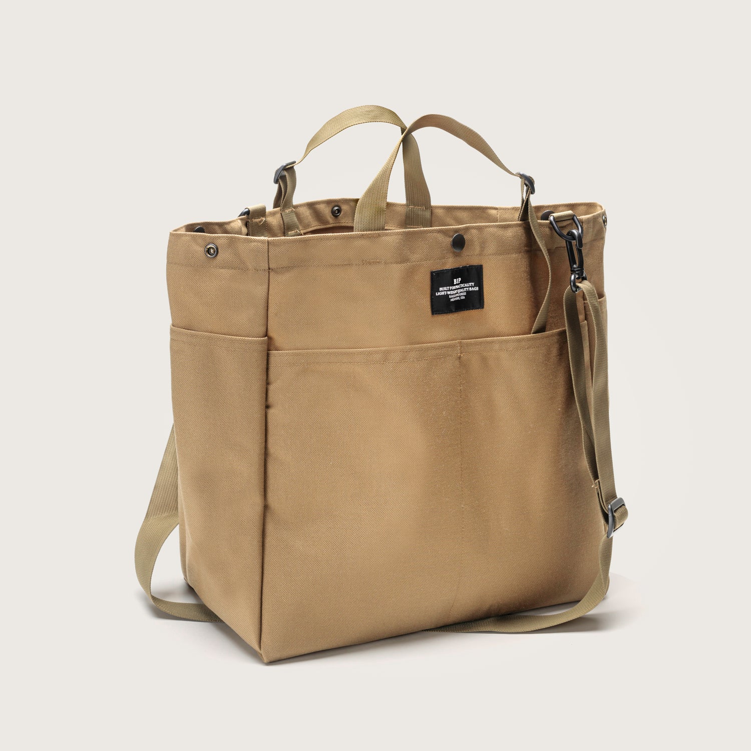 Carry-all Beach Bag - Canvas Nylon - Khaki